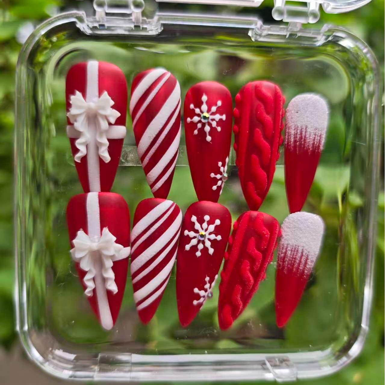 Promake Angel Christmas Collection- Luxury Handmade Press on Nails-Nail Art Nail Care-With Nails Tools- Different Length - S-L Size