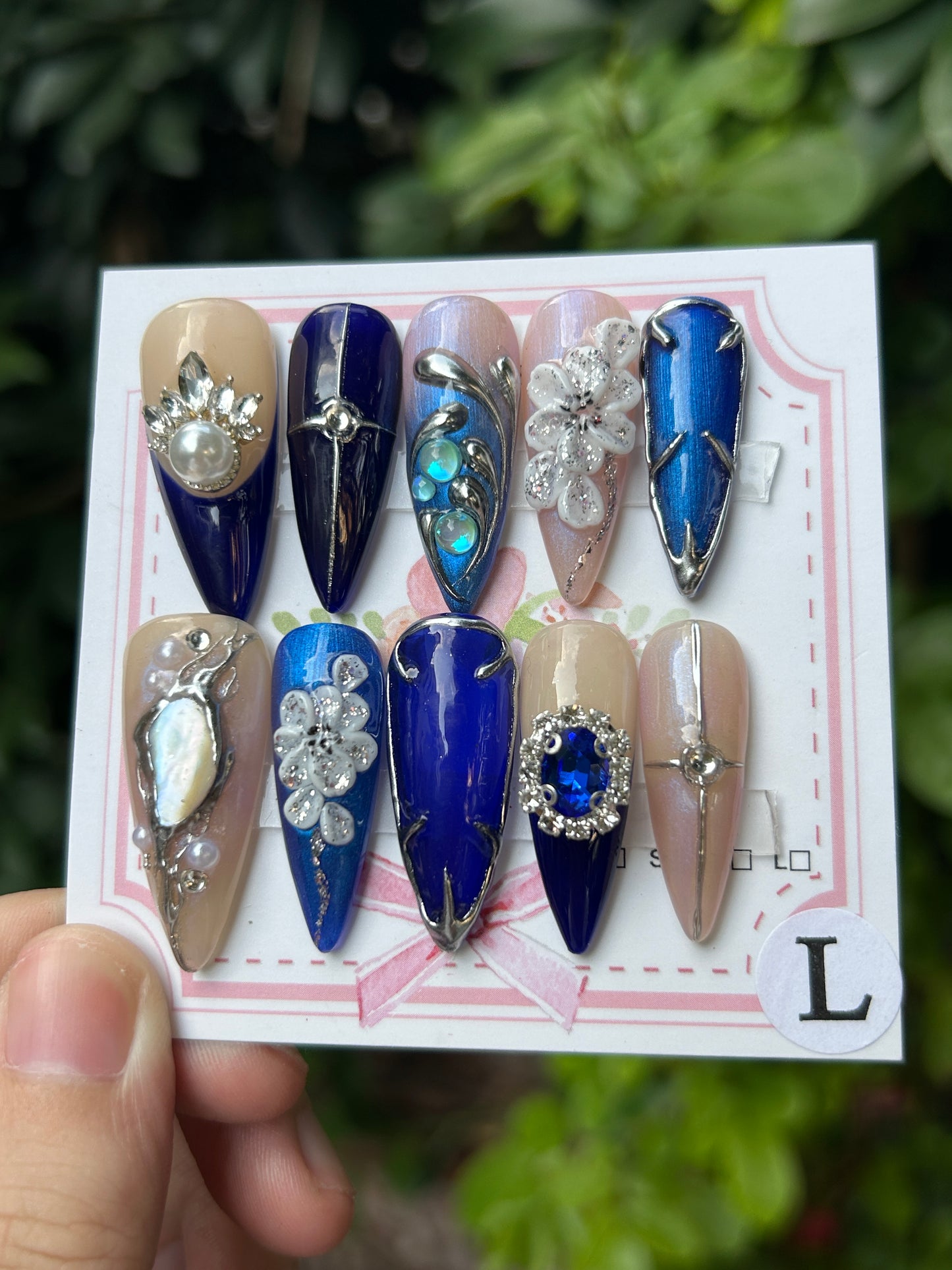 Promakenails 3D Floral Zodiac Sign Collection - Handmade Press On Nails 10PCS Reuseable Nails wtih Nail tools