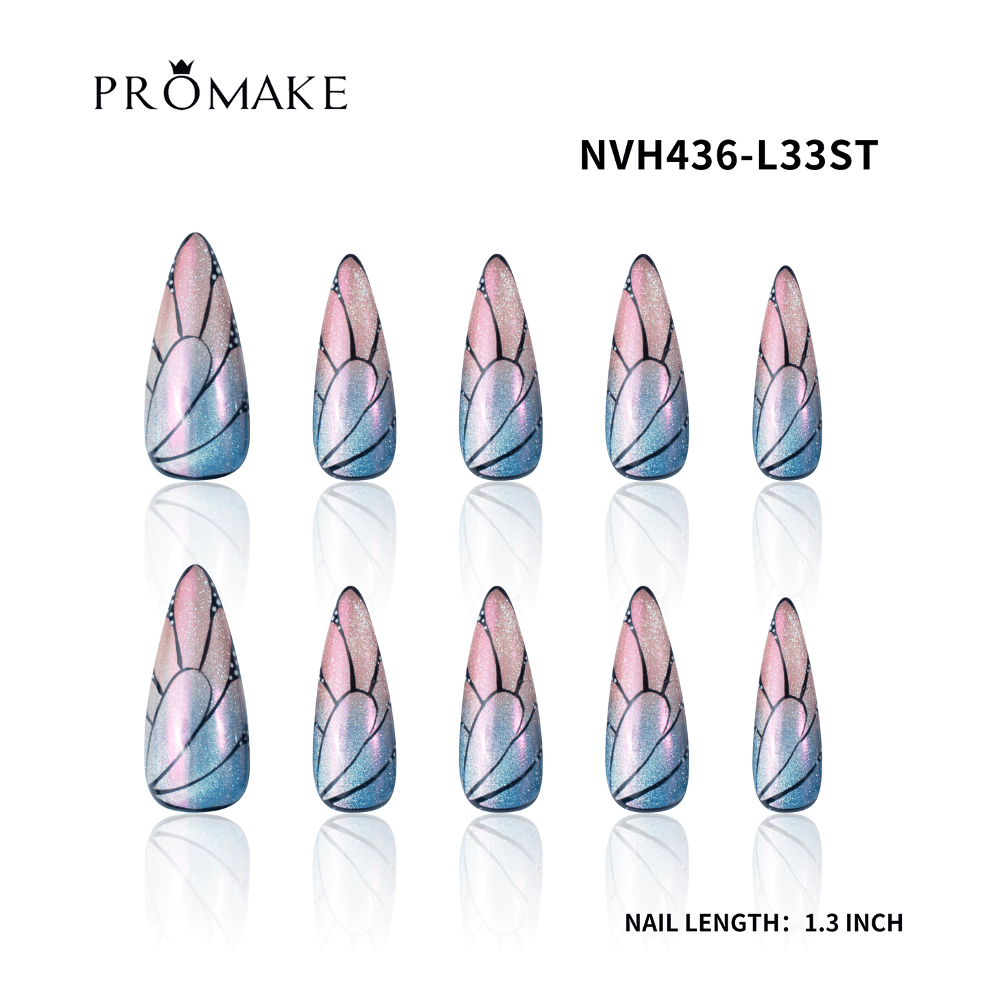 Promake New Drops- New Luxury Handmade Press on Nails-Unique Design-High Quality Nails - With 2 Sets Nails Tools-XS-XL Size