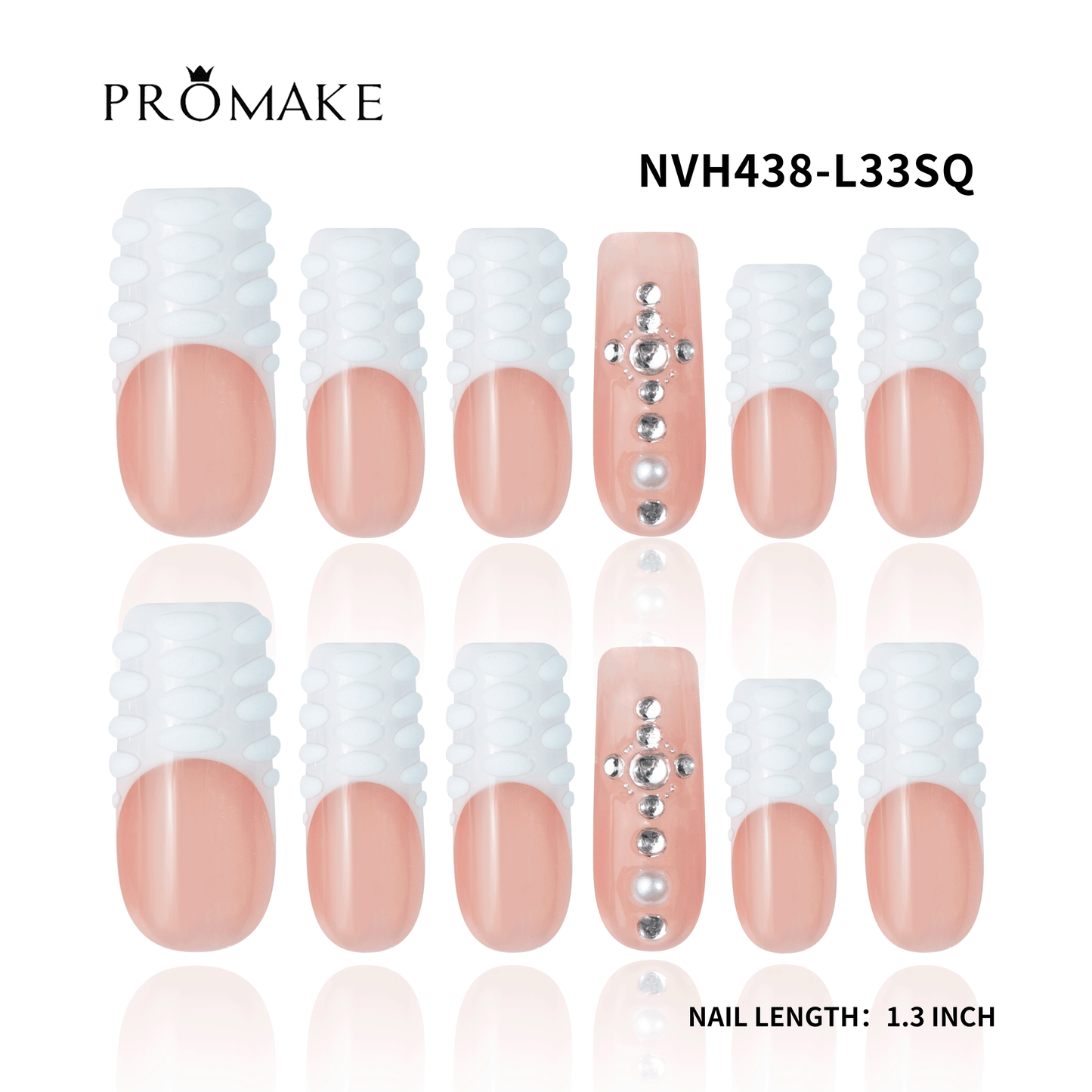Promake New Drops- New Luxury Handmade Press on Nails-Unique Design-High Quality Nails - With 2 Sets Nails Tools-XS-XL Size