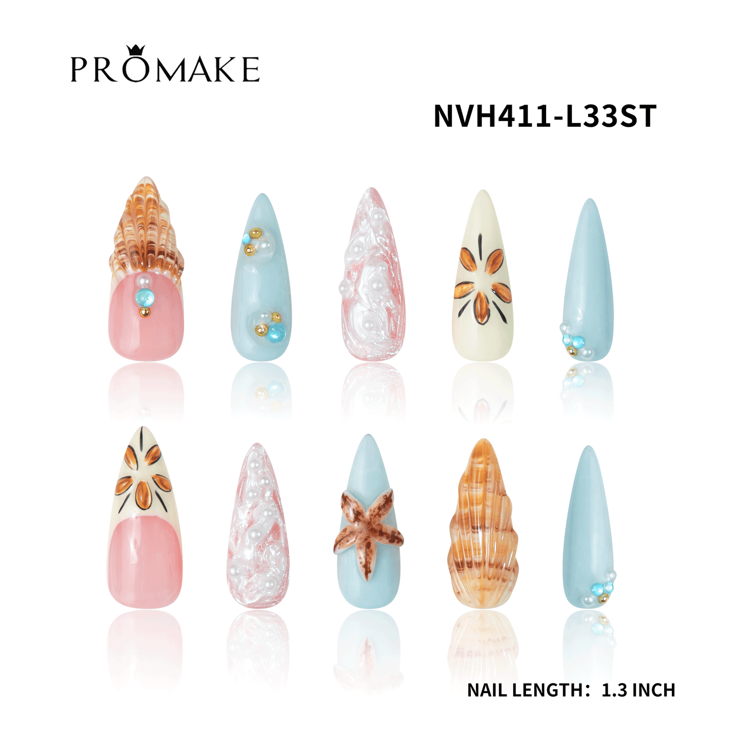 Promake New Drops 2 - New Luxury Handmade Press on Nails-Unique Design-High Quality Nails - With 2 Sets Nails Tools-XS-XL Size(副本)
