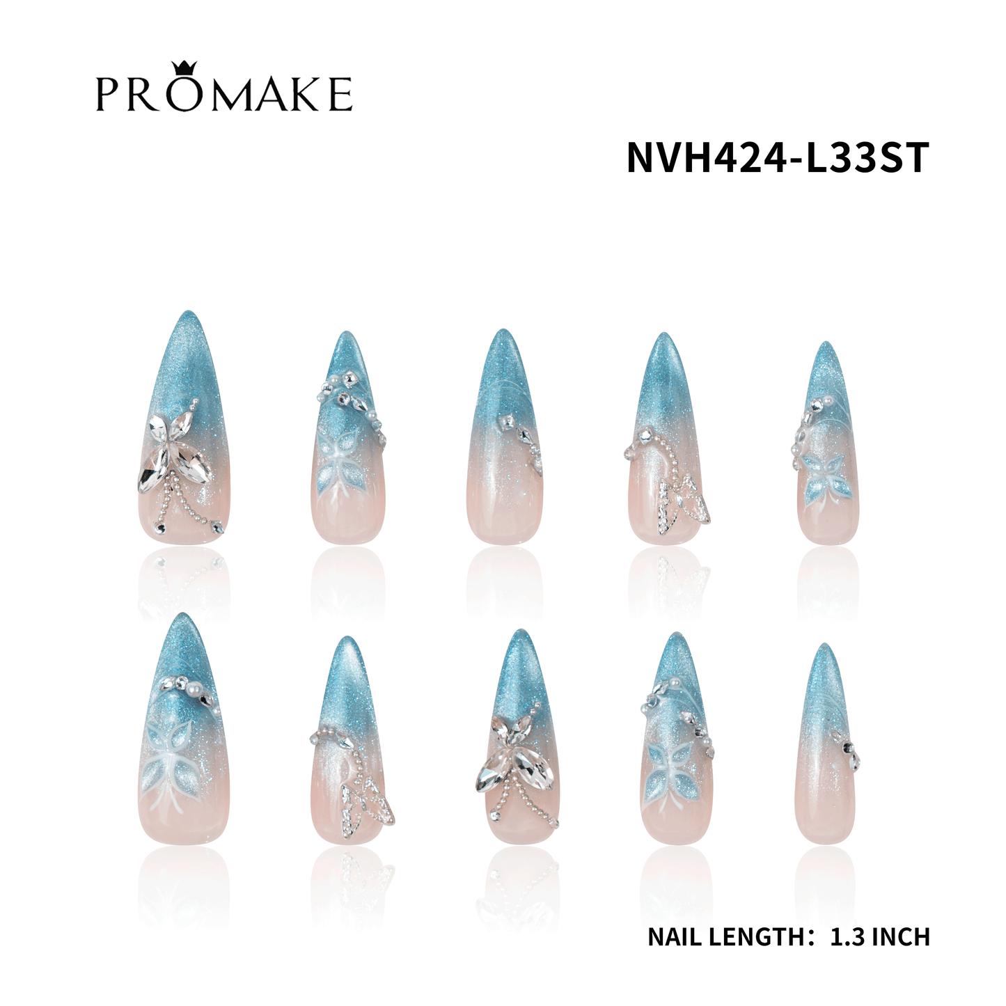Promake New Drops 2 - New Luxury Handmade Press on Nails-Unique Design-High Quality Nails - With 2 Sets Nails Tools-XS-XL Size(副本)