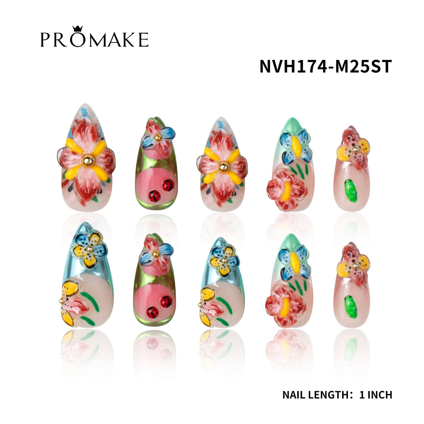 Promake New Drops 2 - New Luxury Handmade Press on Nails-Unique Design-High Quality Nails - With 2 Sets Nails Tools-XS-XL Size(副本)
