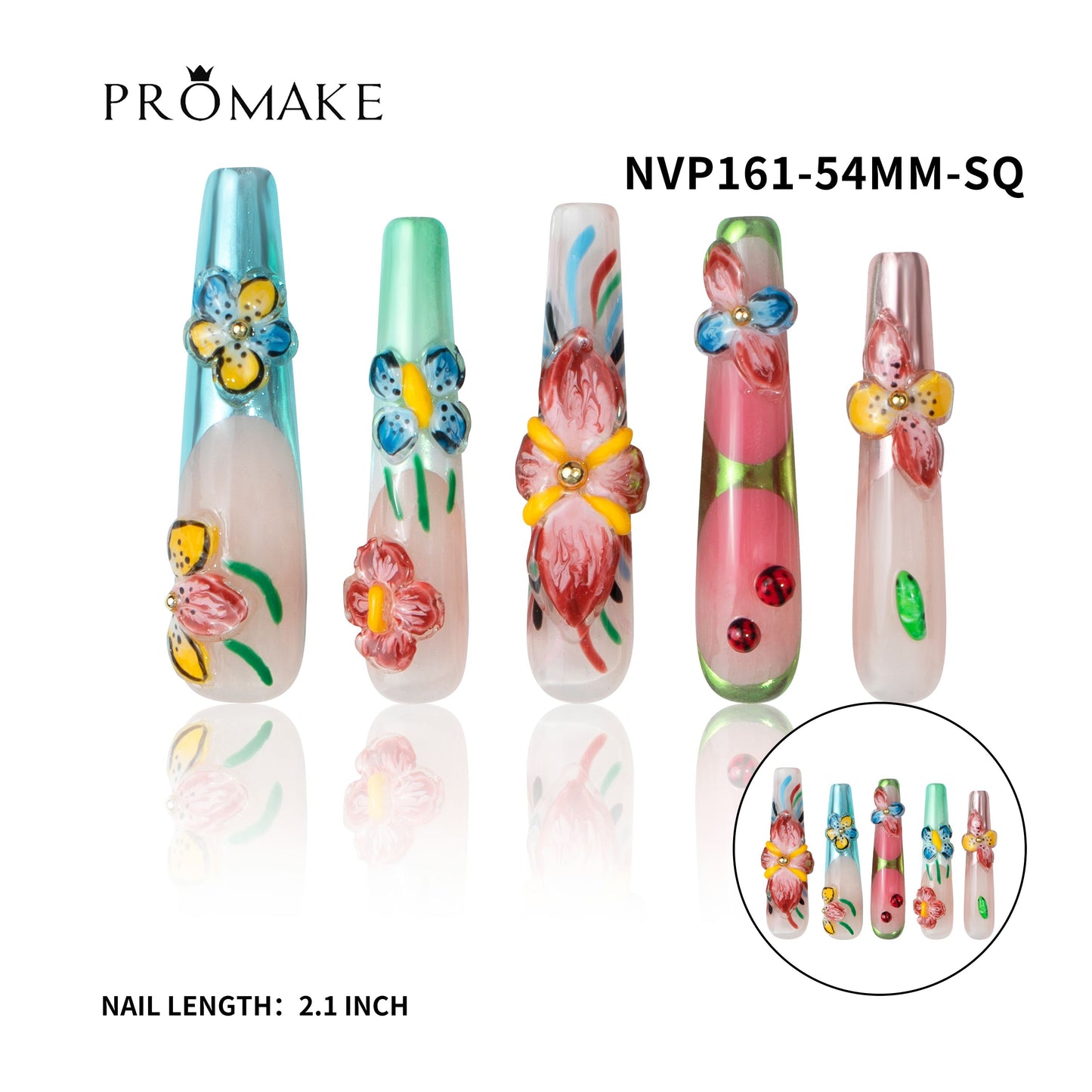 Promake New Drops 2 - New Luxury Handmade Press on Nails-Unique Design-High Quality Nails - With 2 Sets Nails Tools-XS-XL Size(副本)