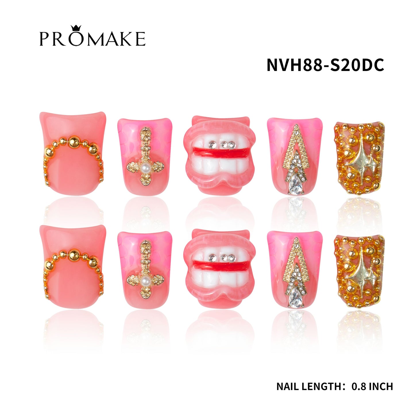 Promake New Drops 2 - New Luxury Handmade Press on Nails-Unique Design-High Quality Nails - With 2 Sets Nails Tools-XS-XL Size(副本)