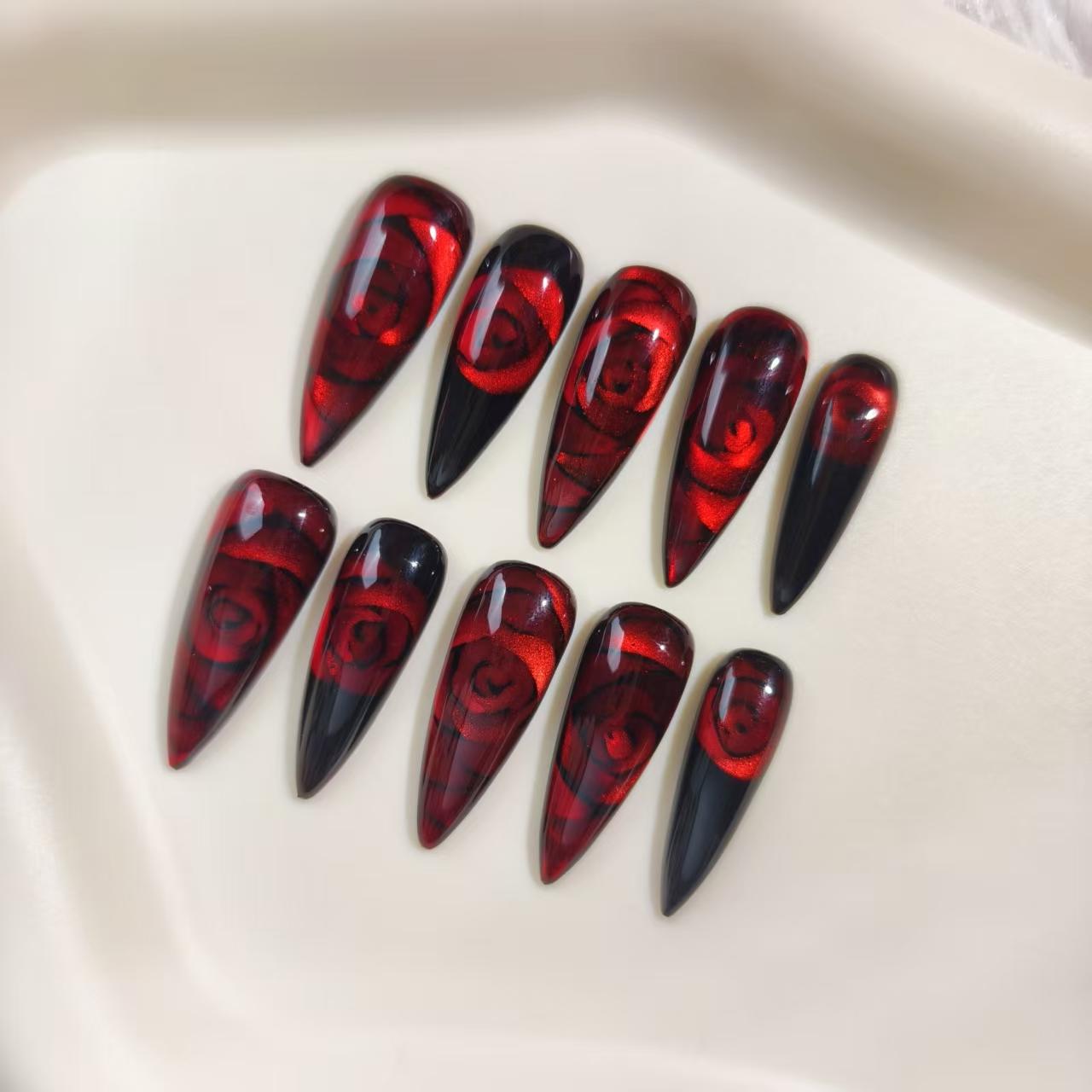 Promake | Love & Abundance Collection | Luxury Handmade Press On Nails with Gold Dollar & Heart Design | Reusable Custom Fit False Nails for Women