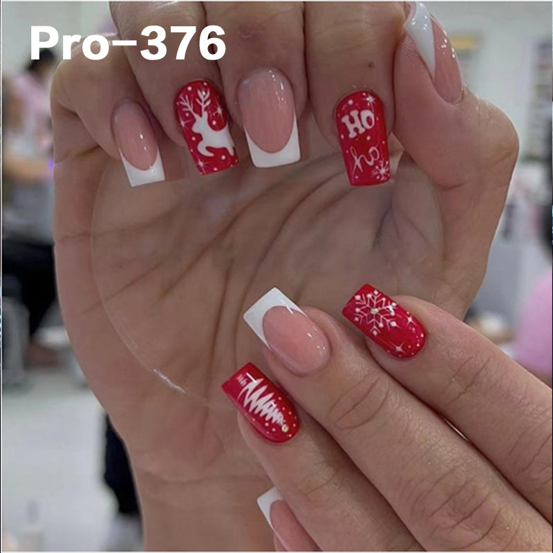 Promake Press on Nails with Christmas Design 6 Packs (144 Pcs) Reuseable Nails wtih Nail tools