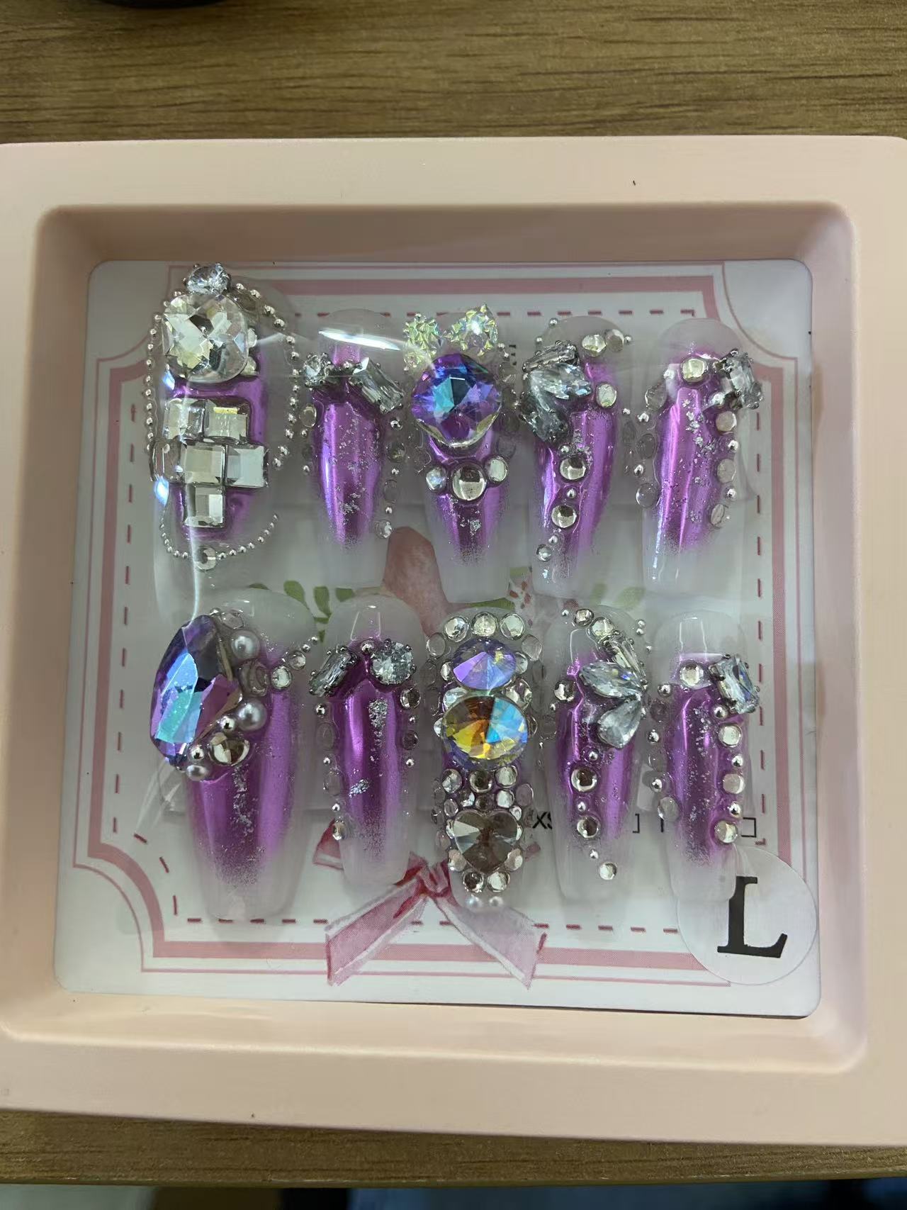 Promake SuperLuxury - H235-H509 - Custom Handmade Press On Nails 10PCS Reuseable Nails wtih Nail tools
