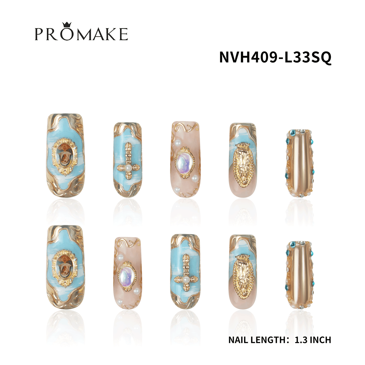 Promake New Drops 2 - New Luxury Handmade Press on Nails-Unique Design-High Quality Nails - With 2 Sets Nails Tools-XS-XL Size(副本)