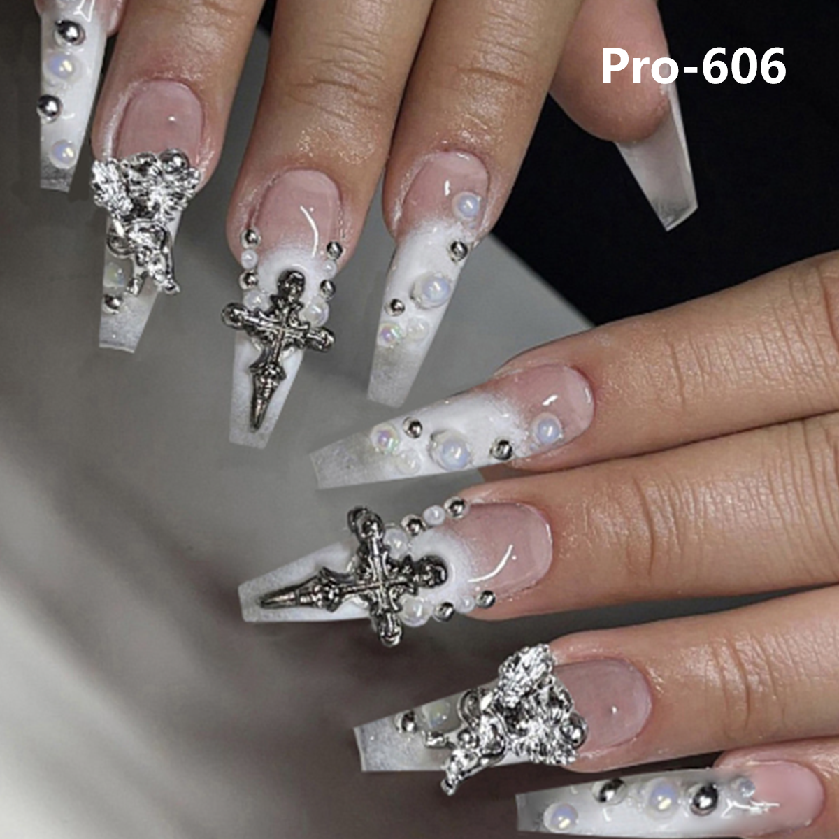 Promake Press on Nails Long-Medium-Short 12 Packs (288 Pcs) Reuseable Nails wtih Nail tools