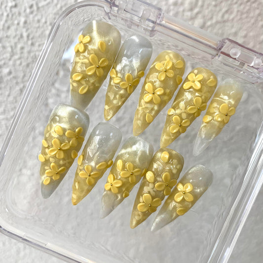 Promake H1102-H1150 New Limited Luxury Handmade Press-On Nails, Reusable Multi-Pack with Easy Nail Art, Different Lengths, Beach & Floral Designs, Long-Lasting, No Dry Time