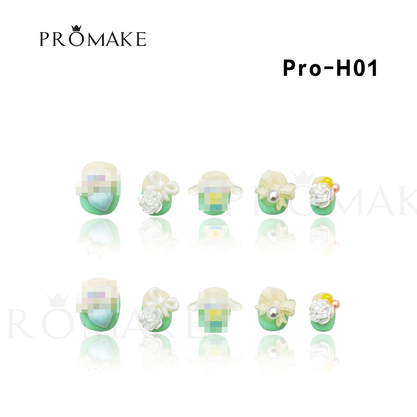 Promake Luxury - Short Length H01-H27 - Handmade Press On Nails Reusable 10PCS
