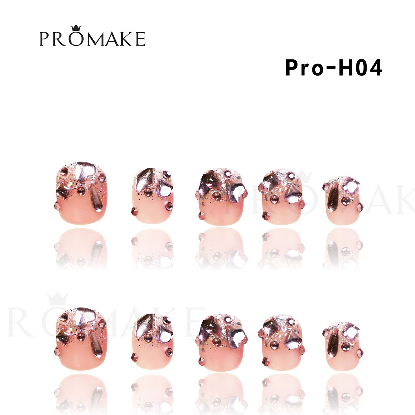 Promake Luxury - Short Length H01-H27 - Handmade Press On Nails Reusable 10PCS