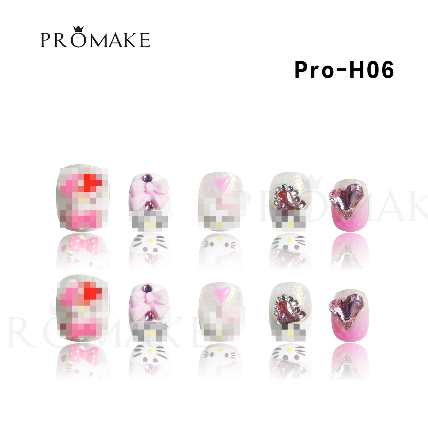 Promake Luxury - Short Length H01-H27 - Handmade Press On Nails Reusable 10PCS