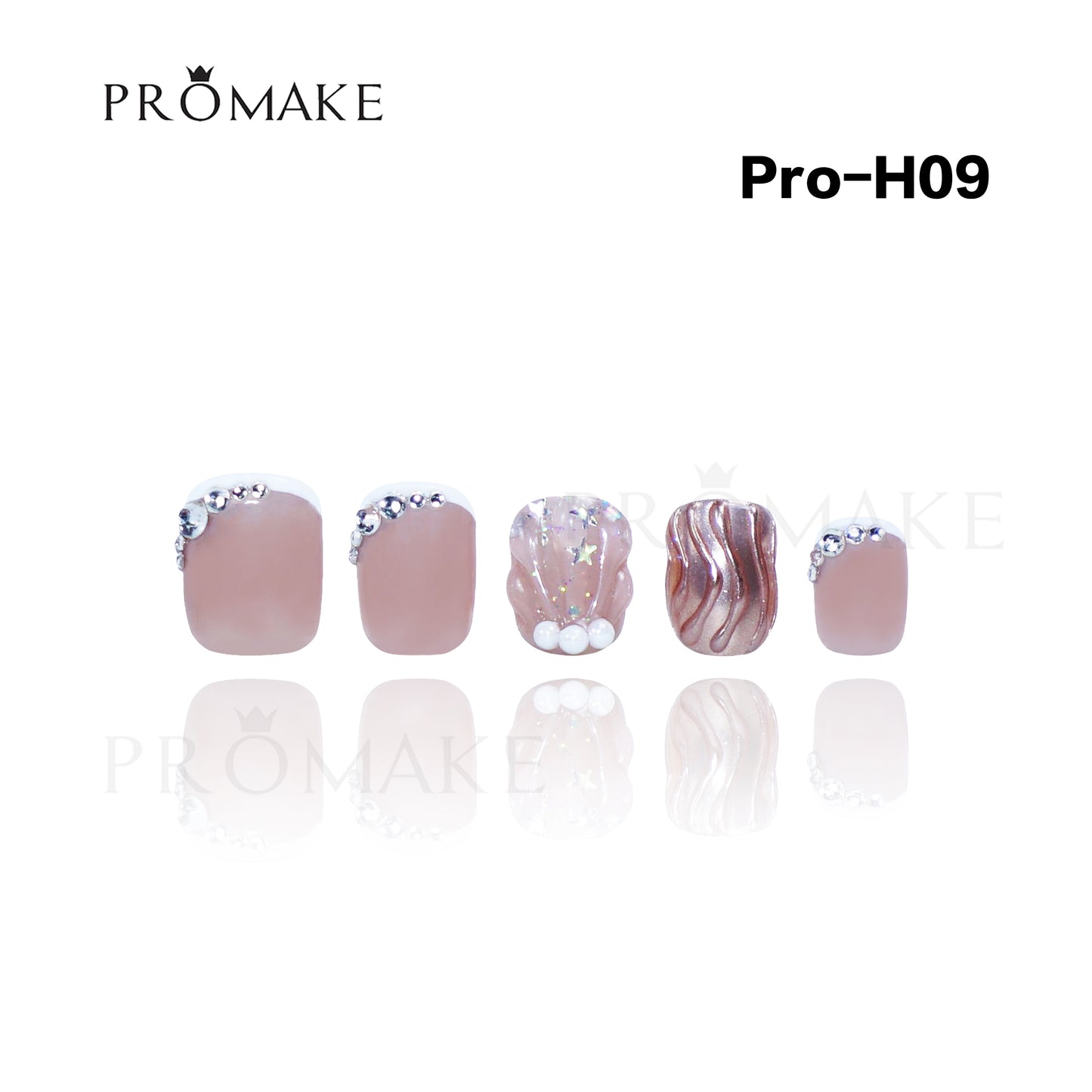 Promake Luxury - Short Length H01-H27 - Handmade Press On Nails Reusable 10PCS
