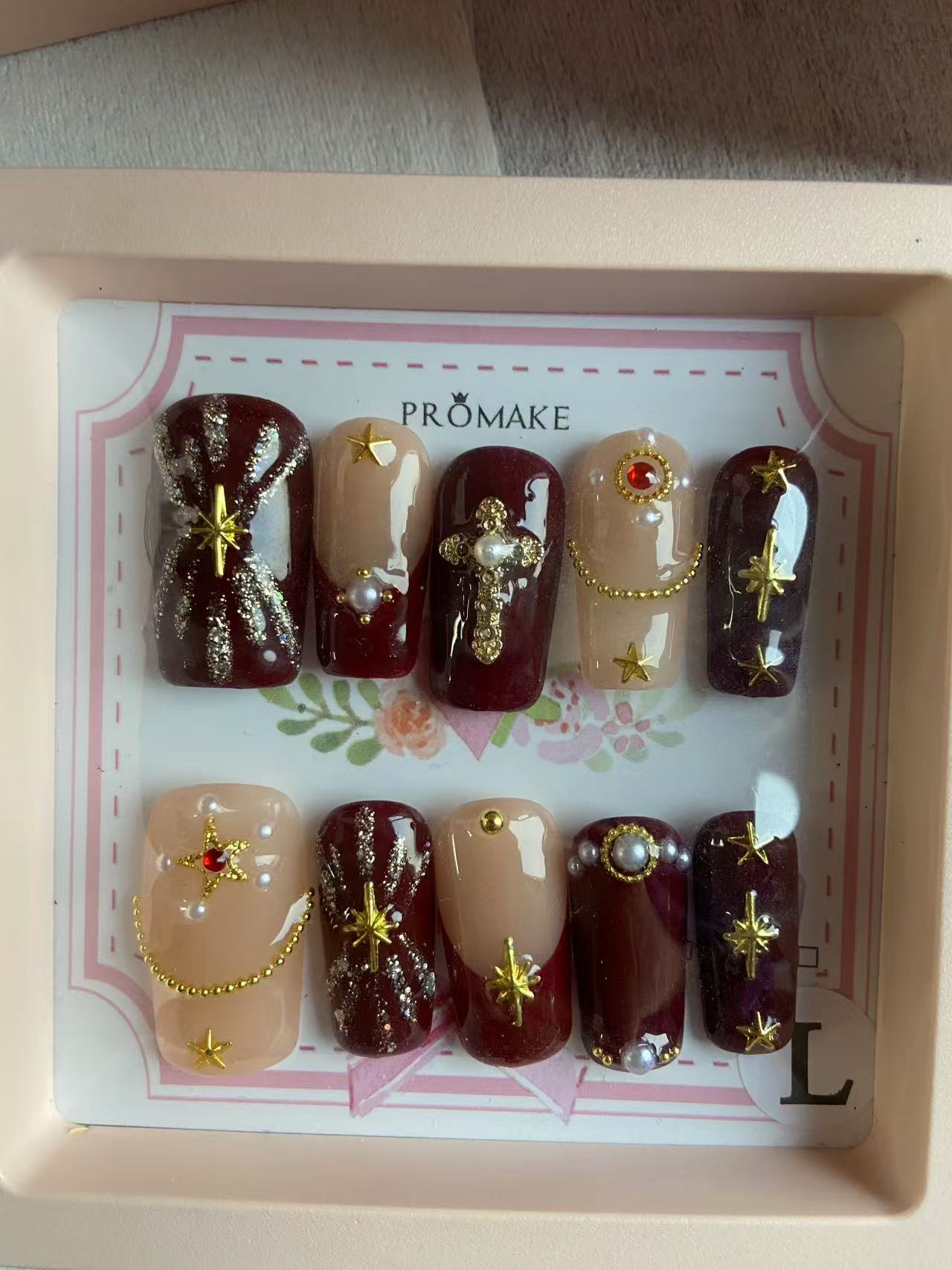 Promake Luxury - Mid-Length H101-H120 - Handmade Press On Nails 10PCS Reuseable Nails wtih Nail tools