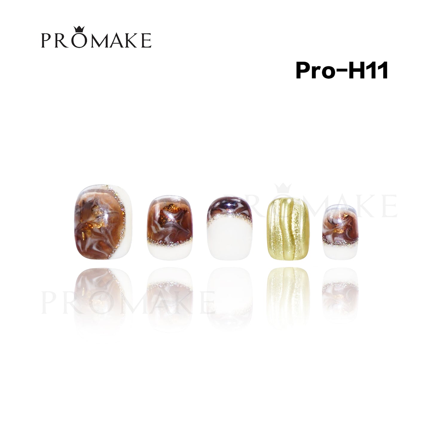 Promake Luxury - Short Length H01-H27 - Handmade Press On Nails Reusable 10PCS