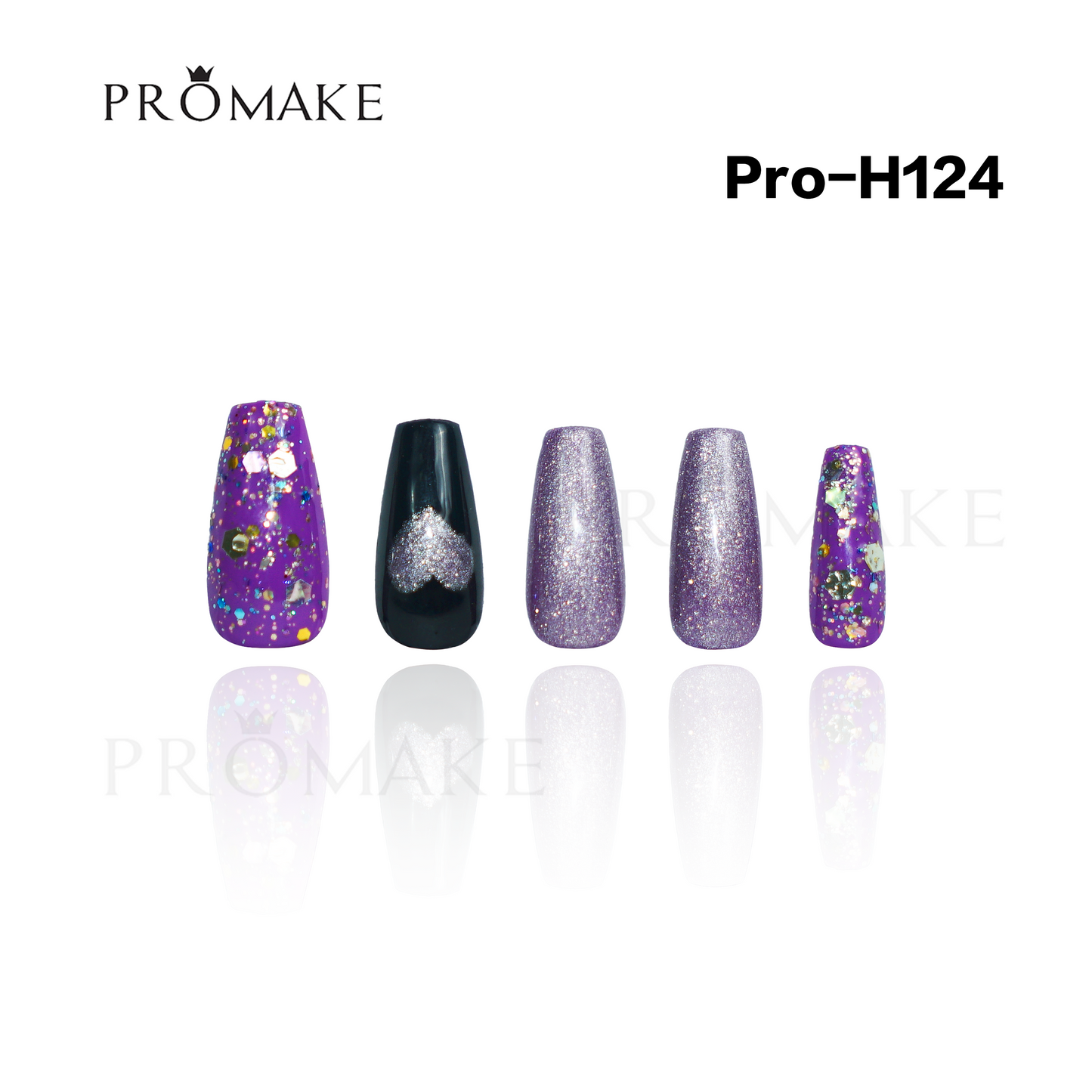 Promake Luxury - Mid-Length H121-H140 - Handmade Press On Nails 10PCS Reuseable Nails wtih Nail tools
