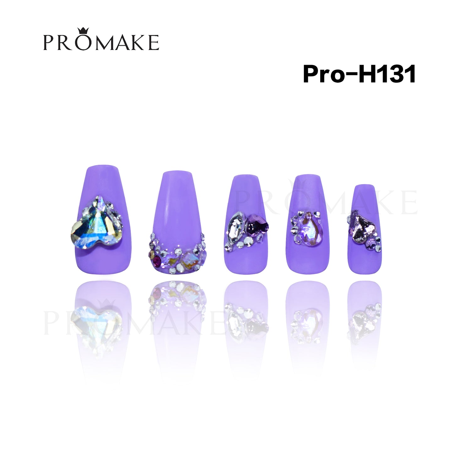 Promake Luxury - Mid-Length H121-H140 - Handmade Press On Nails 10PCS Reuseable Nails wtih Nail tools
