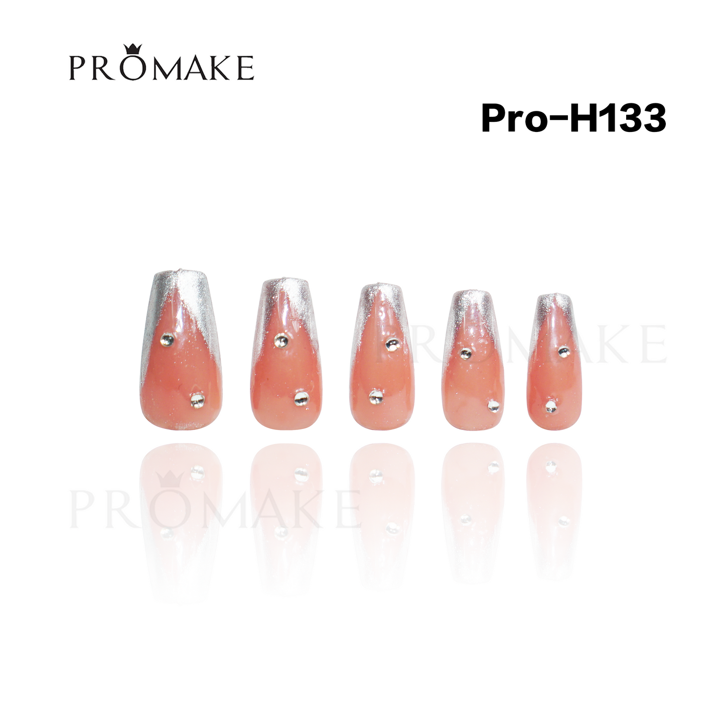 Promake Luxury - Mid-Length H121-H140 - Handmade Press On Nails 10PCS Reuseable Nails wtih Nail tools