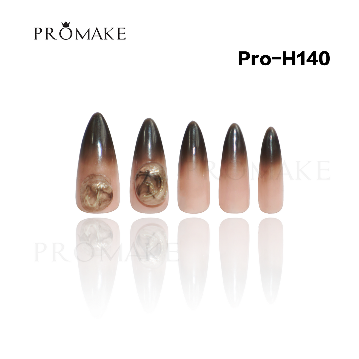 Promake Luxury - Mid-Length H121-H140 - Handmade Press On Nails 10PCS Reuseable Nails wtih Nail tools