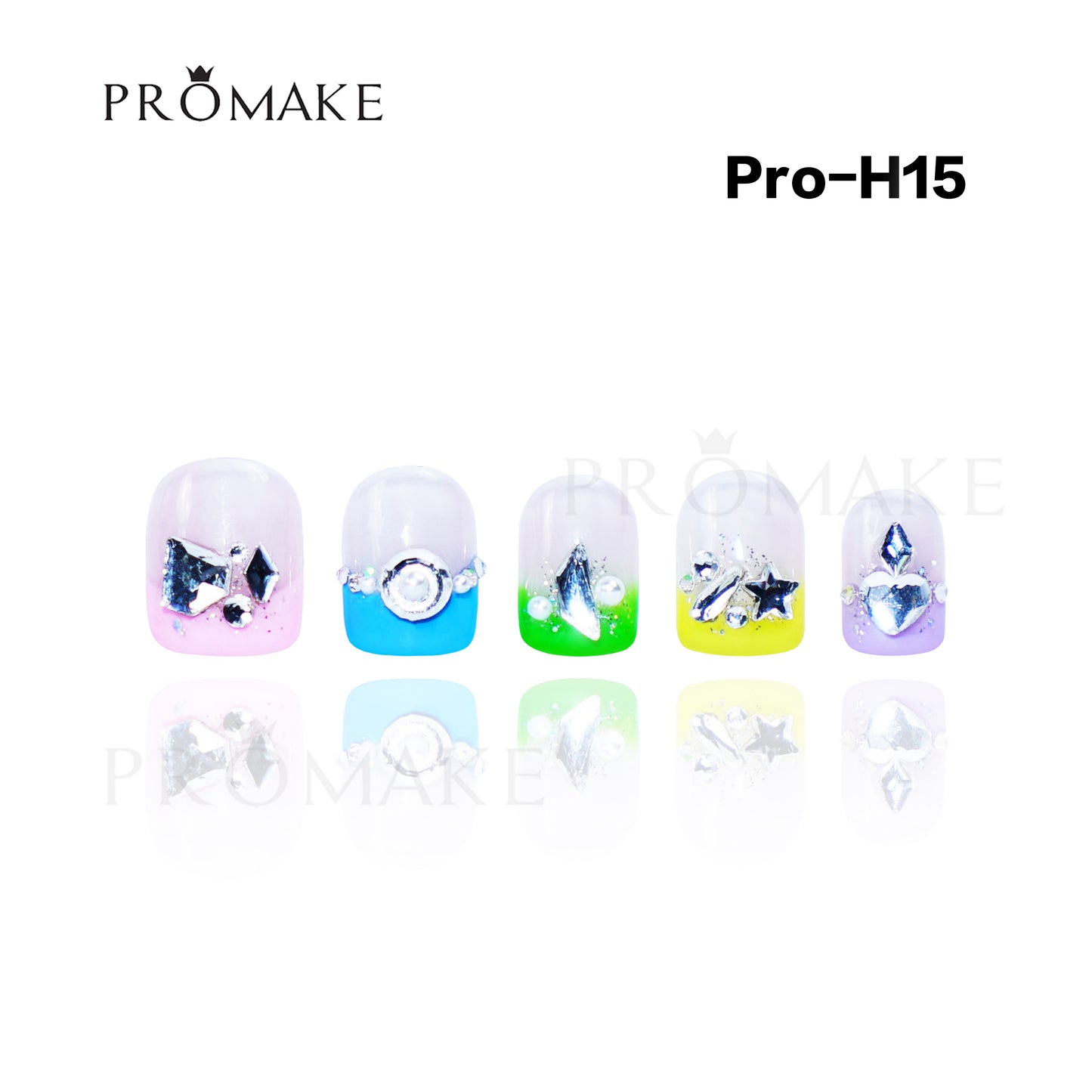 Promake Luxury - Short Length H01-H27 - Handmade Press On Nails Reusable 10PCS