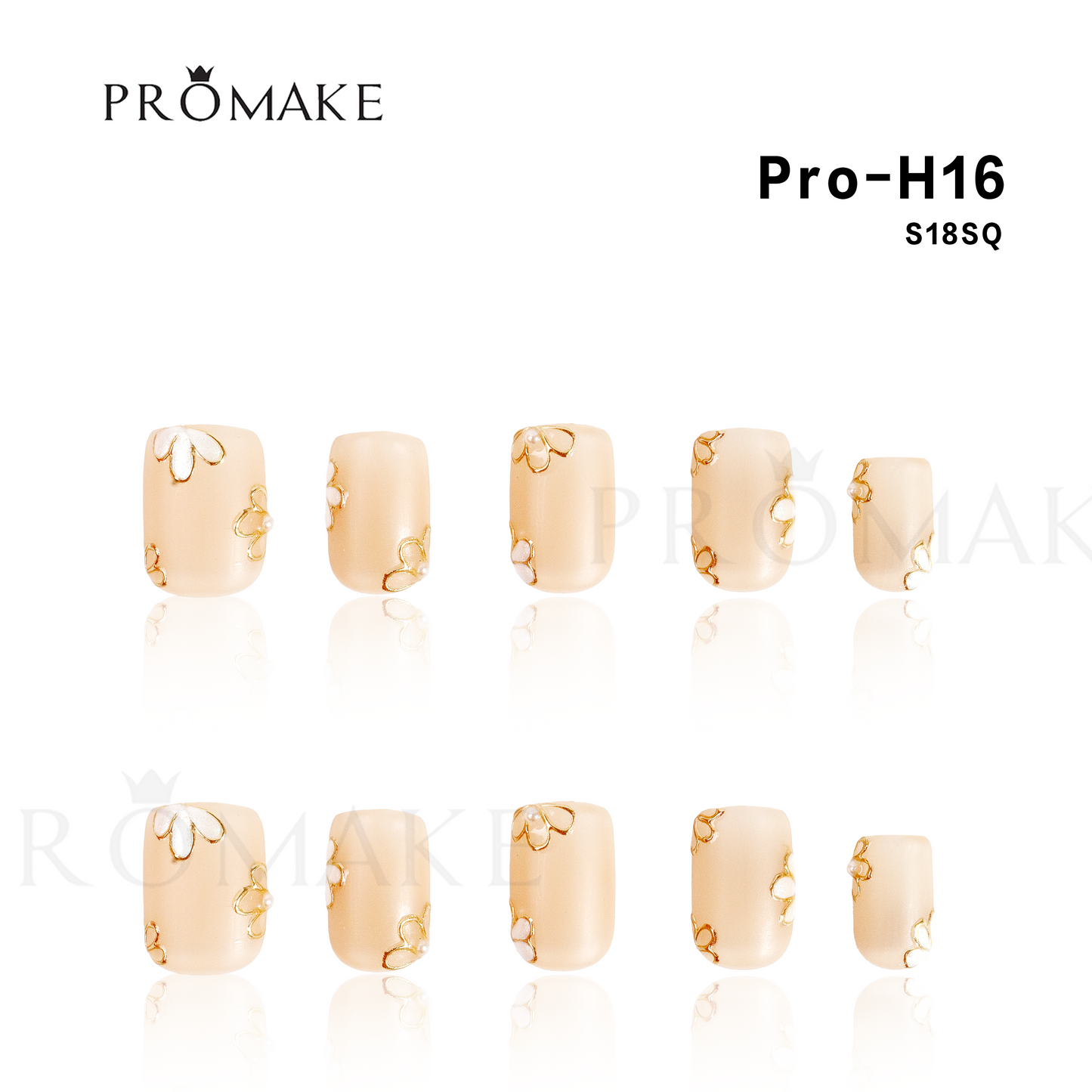 Promake Luxury - Short Length H01-H27 - Handmade Press On Nails Reusable 10PCS