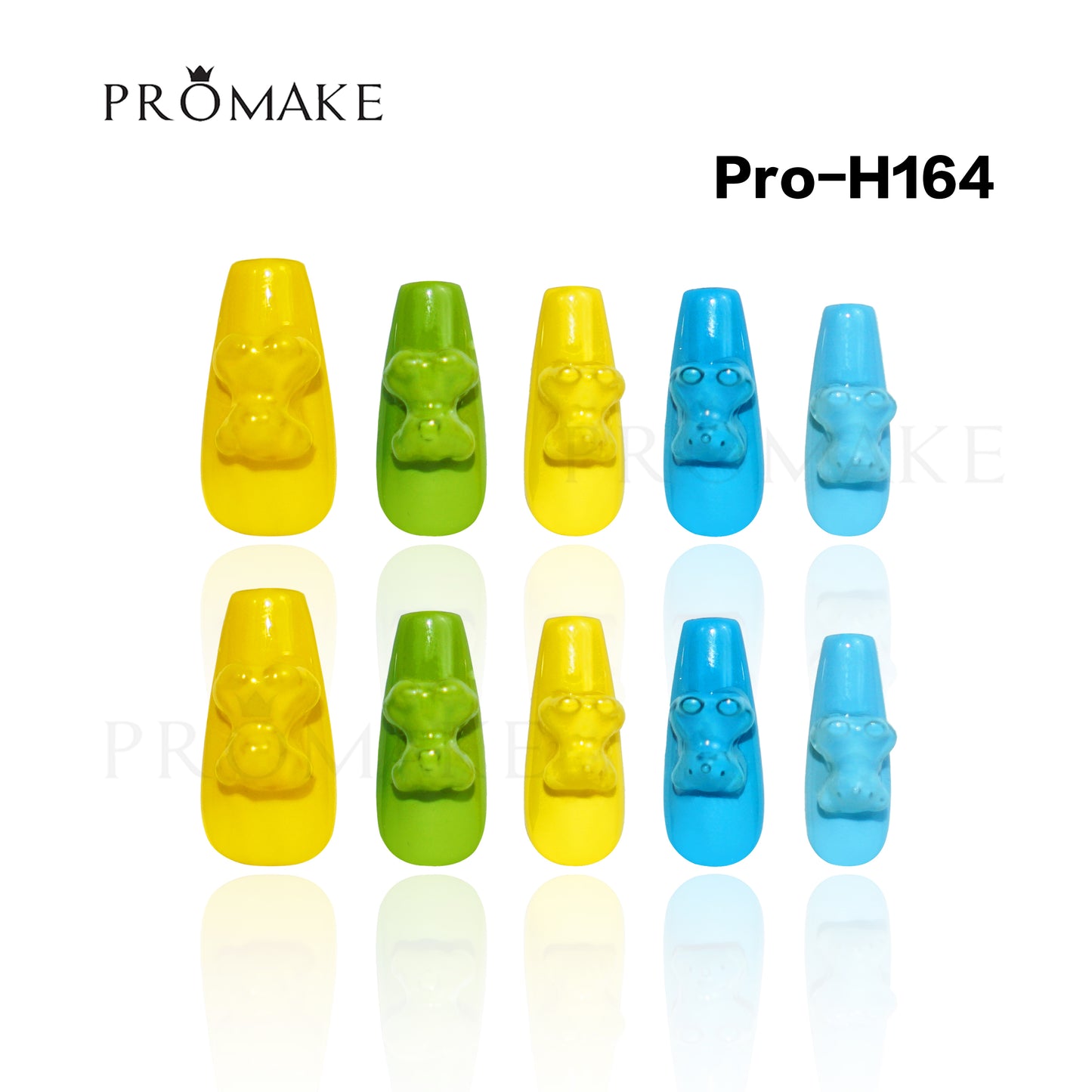 Promake Luxury - Mid-Length H161-H180 - Handmade Press On Nails 10PCS Reuseable Nails wtih Nail tools