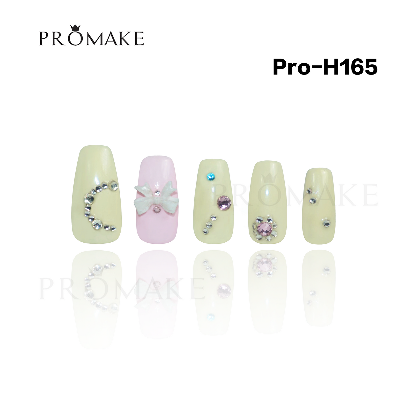 Promake Luxury - Mid-Length H161-H180 - Handmade Press On Nails 10PCS Reuseable Nails wtih Nail tools