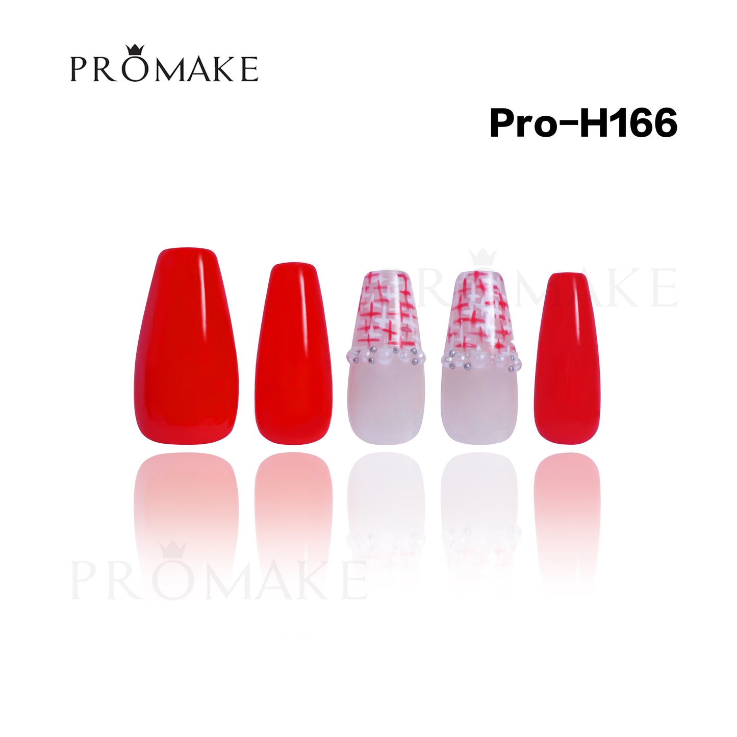 Promake Luxury - Mid-Length H161-H180 - Handmade Press On Nails 10PCS Reuseable Nails wtih Nail tools