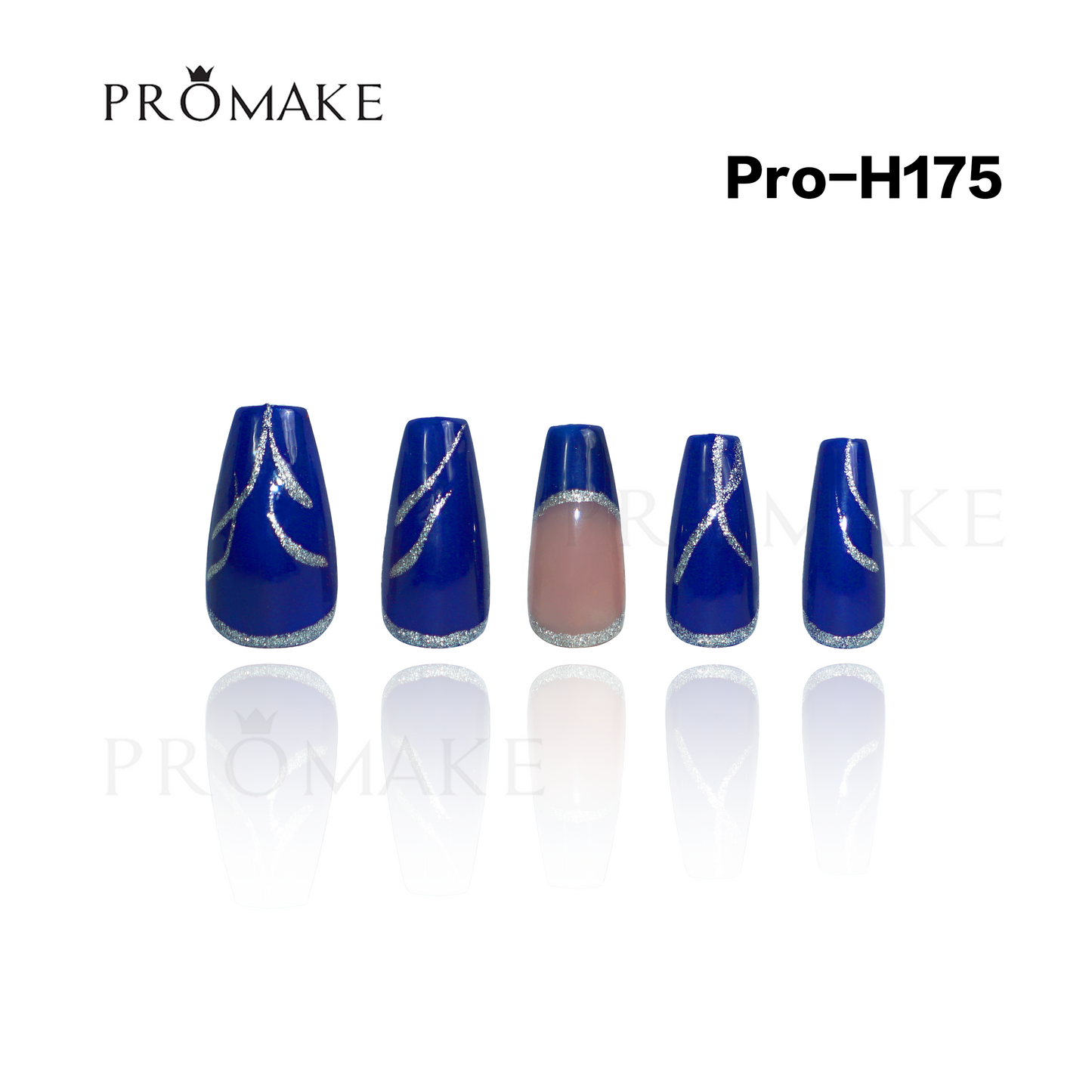 Promake Luxury - Mid-Length H161-H180 - Handmade Press On Nails 10PCS Reuseable Nails wtih Nail tools
