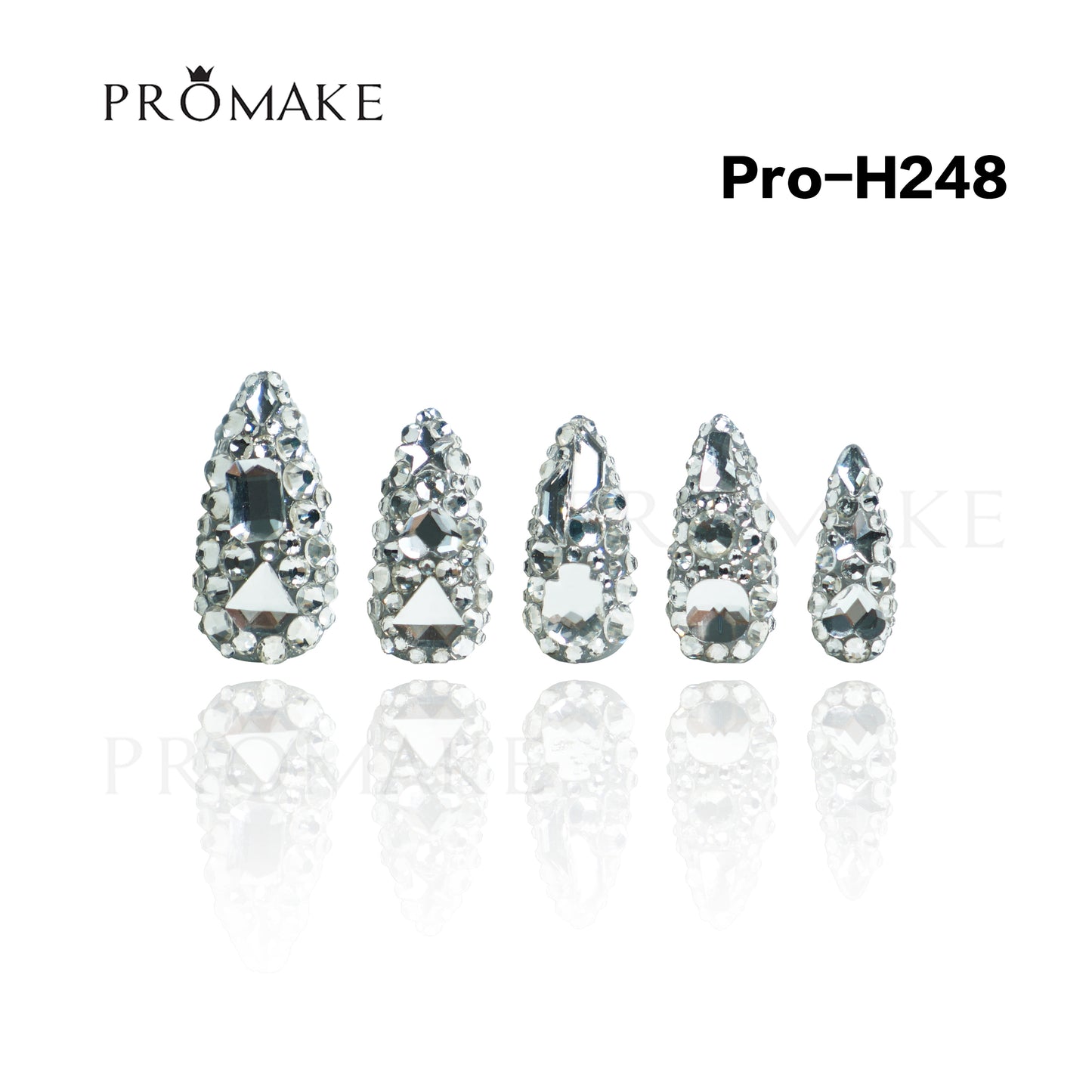 Promake Luxury - Mid-Length H246-H272 - Handmade Press On Nails 10PCS Reuseable Nails wtih Nail tools