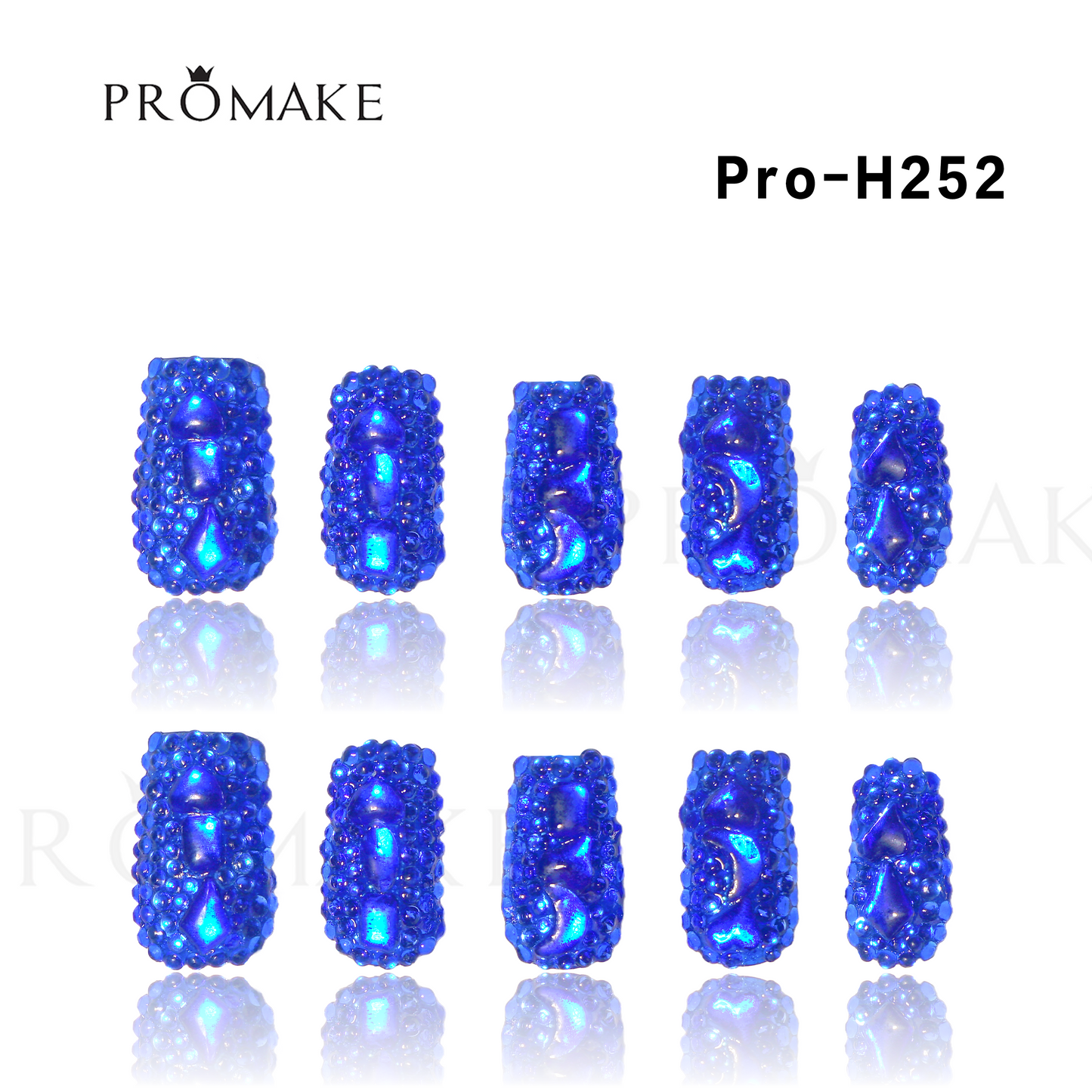 Promake Luxury - Mid-Length H246-H272 - Handmade Press On Nails 10PCS Reuseable Nails wtih Nail tools