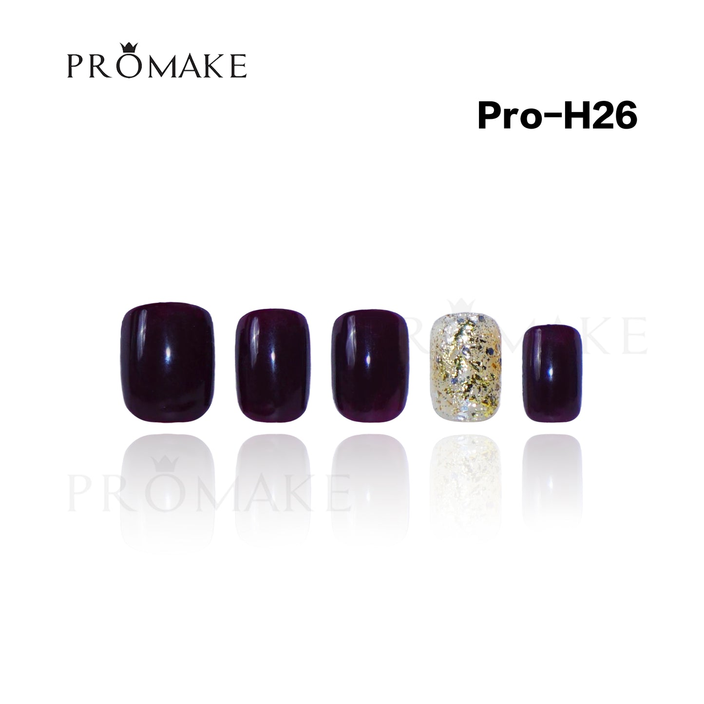 Promake Luxury - Short Length H01-H27 - Handmade Press On Nails Reusable 10PCS