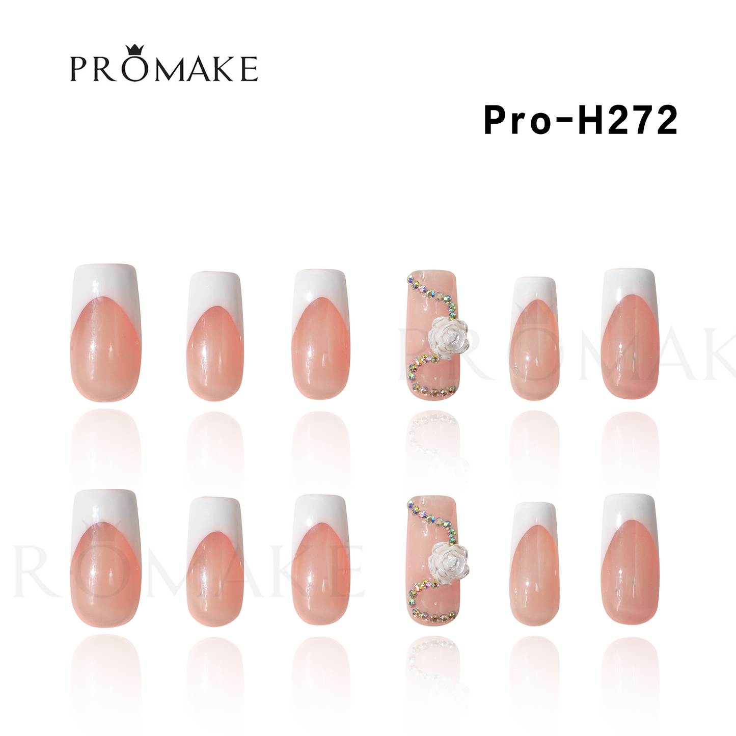 Promake Luxury - Mid-Length H246-H272 - Handmade Press On Nails 10PCS Reuseable Nails wtih Nail tools
