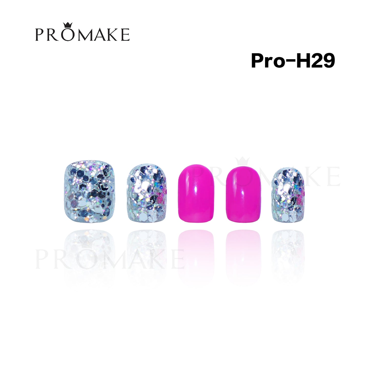 Promake Luxury - Short Length H20-H55 - Handmade Press On Nails Reusable 10PCS