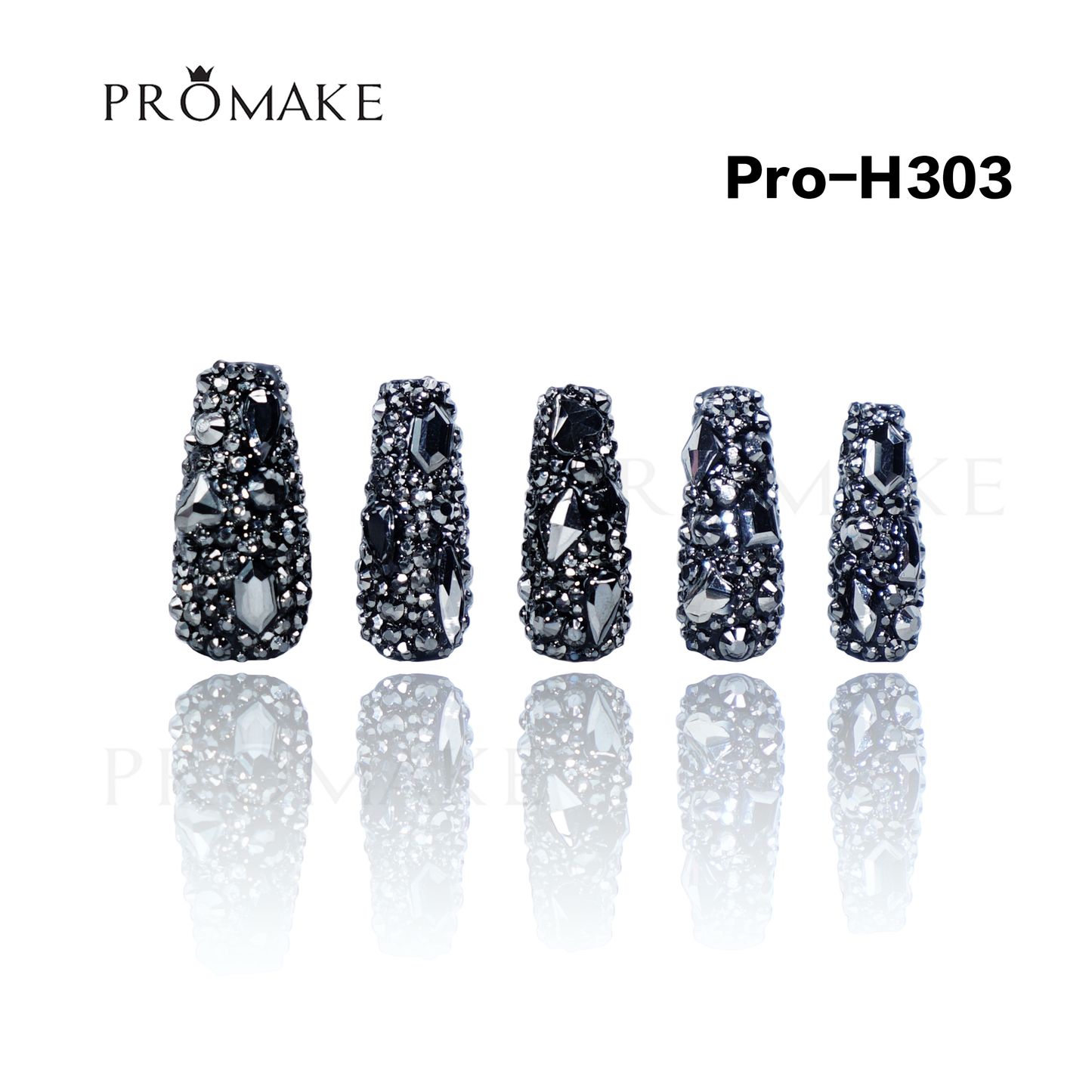 Promake Luxury - Long length - H301-H315 - Custom Handmade Press On Nails 10PCS Reuseable Nails wtih Nail tools