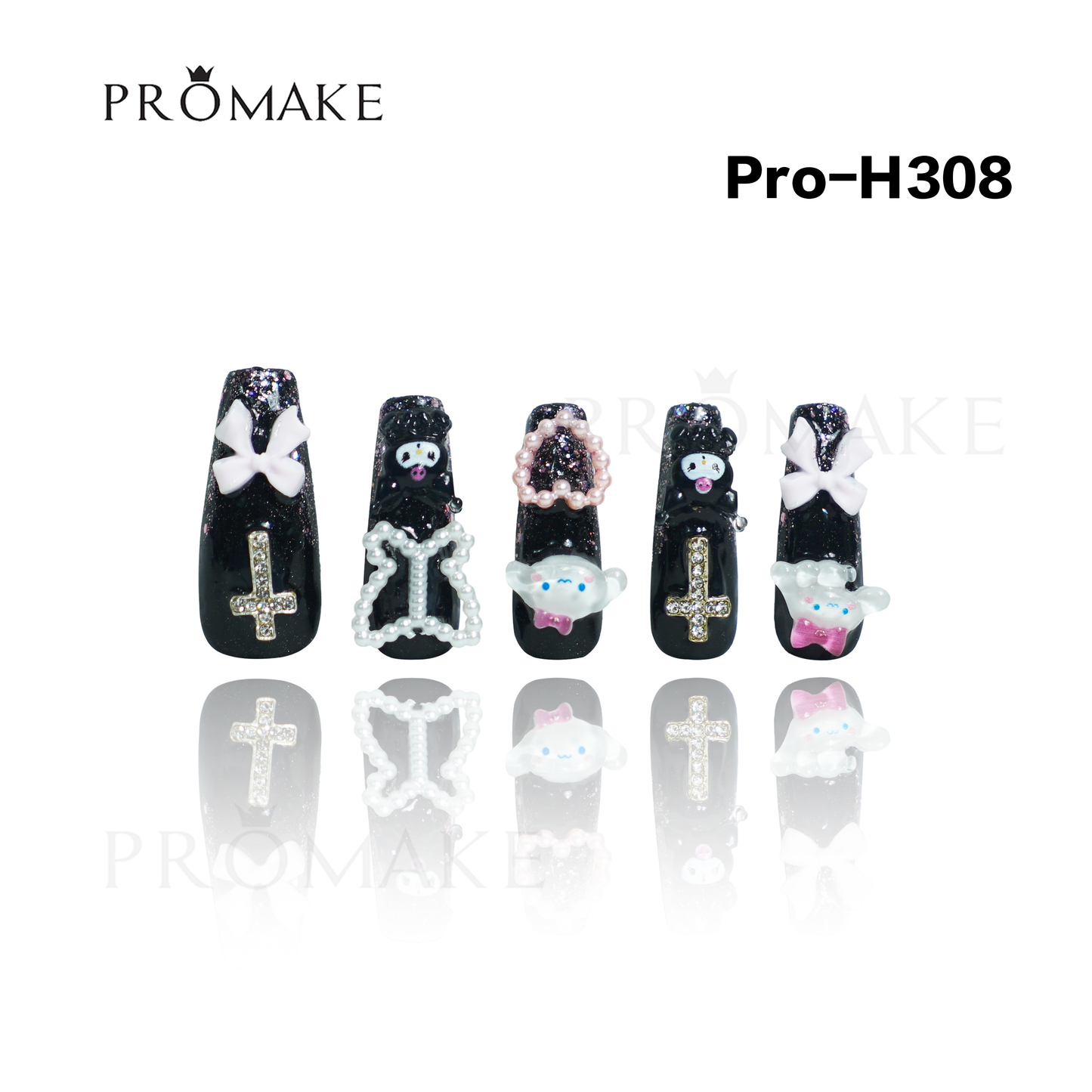 Promake Luxury - Long length - H301-H315 - Custom Handmade Press On Nails 10PCS Reuseable Nails wtih Nail tools