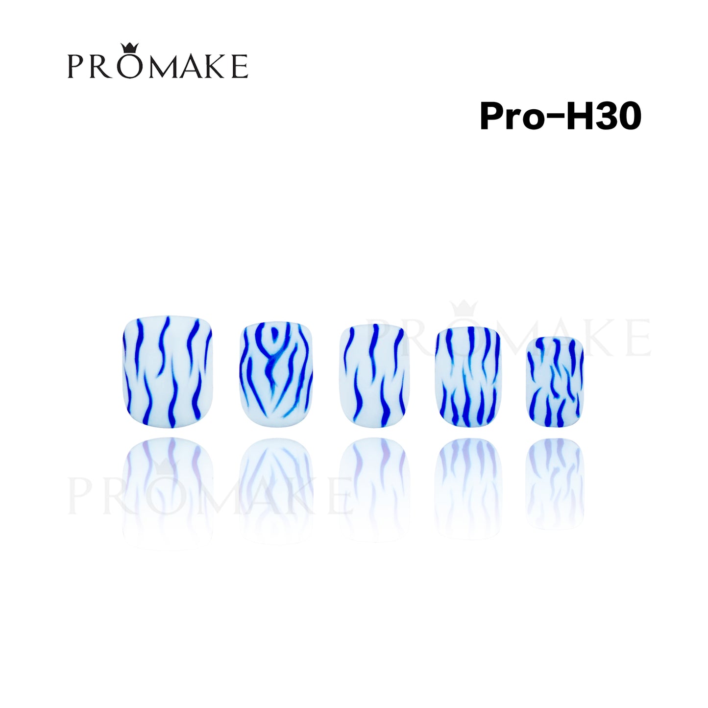 Promake Luxury - Short Length H20-H55 - Handmade Press On Nails Reusable 10PCS