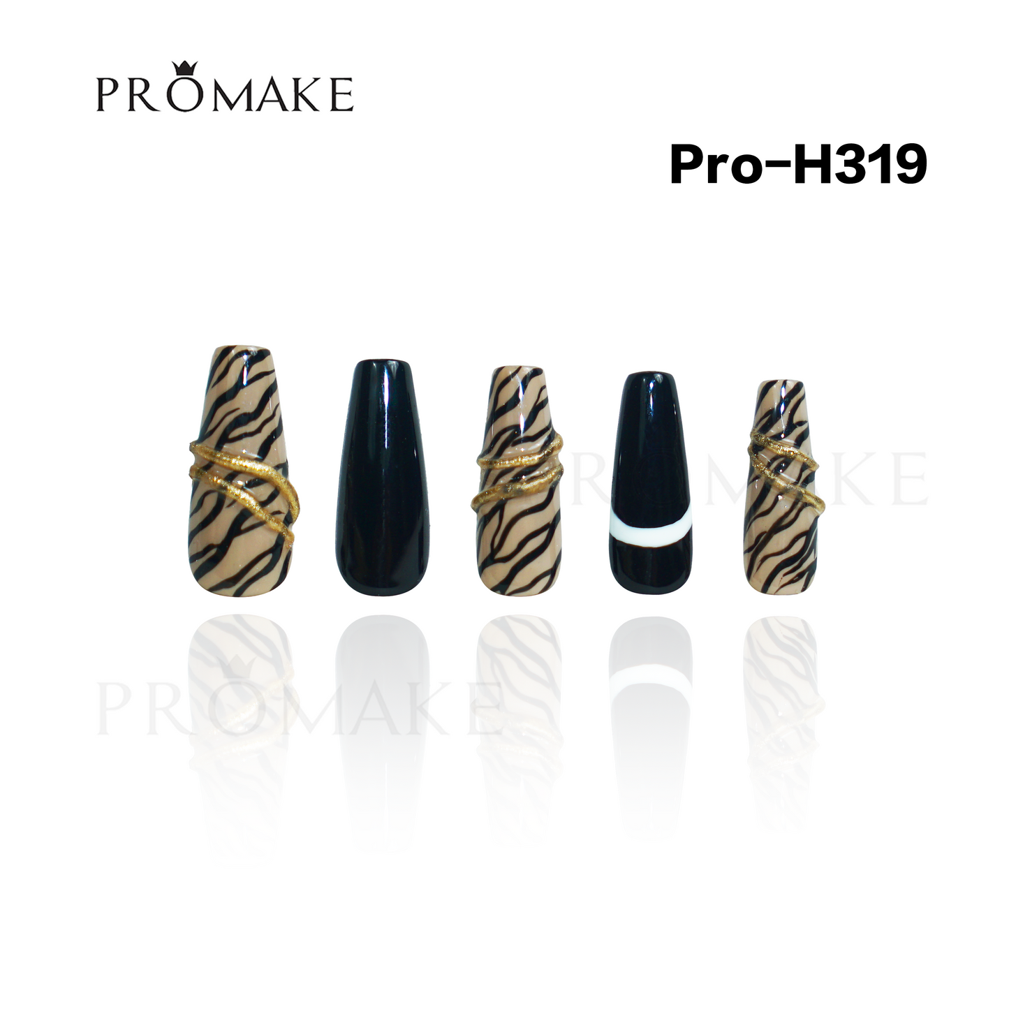 Promake Luxury - Long length - H307-H330 - Custom Handmade Press On Nails 10PCS Reuseable Nails wtih Nail tools