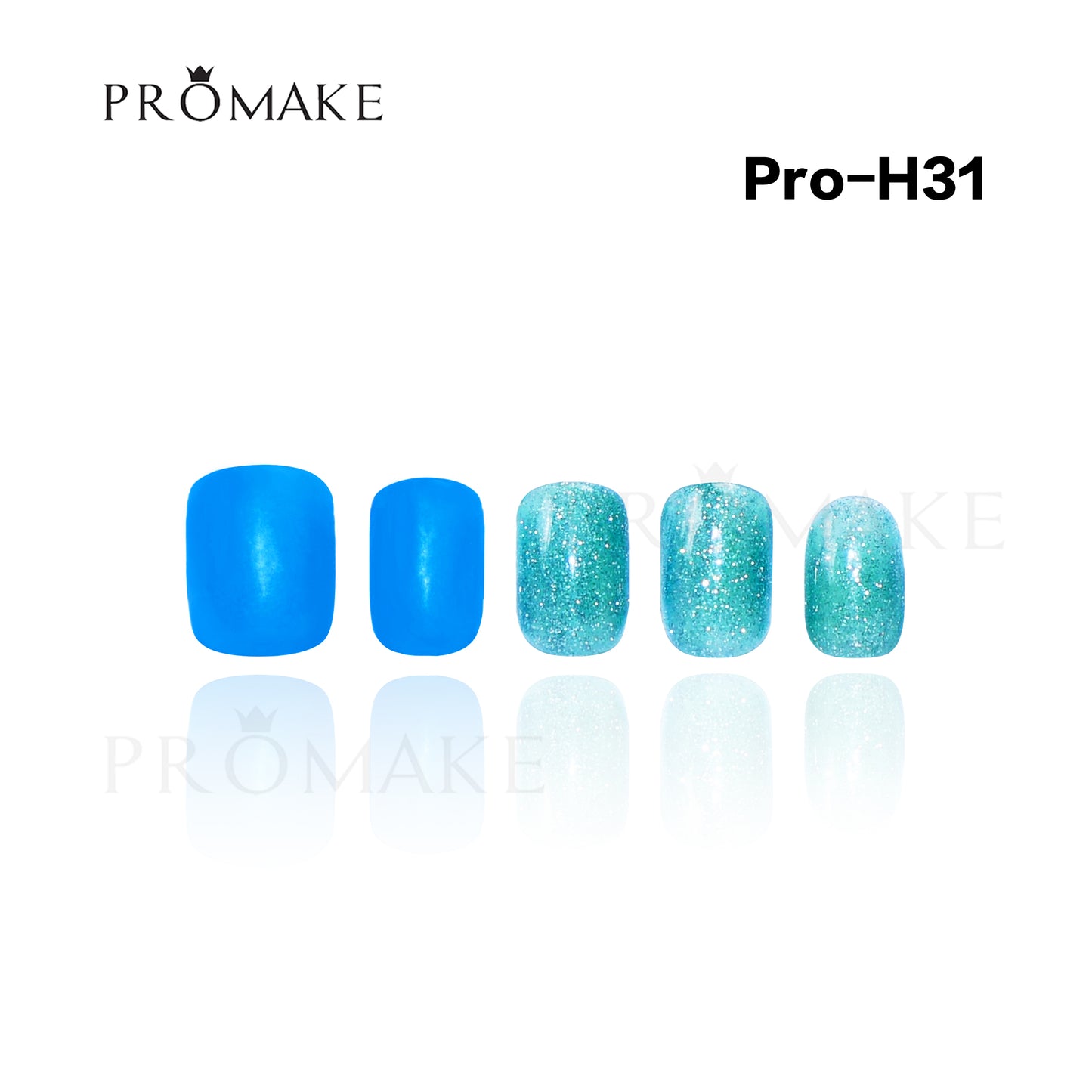 Promake Luxury - Short Length H20-H55 - Handmade Press On Nails Reusable 10PCS