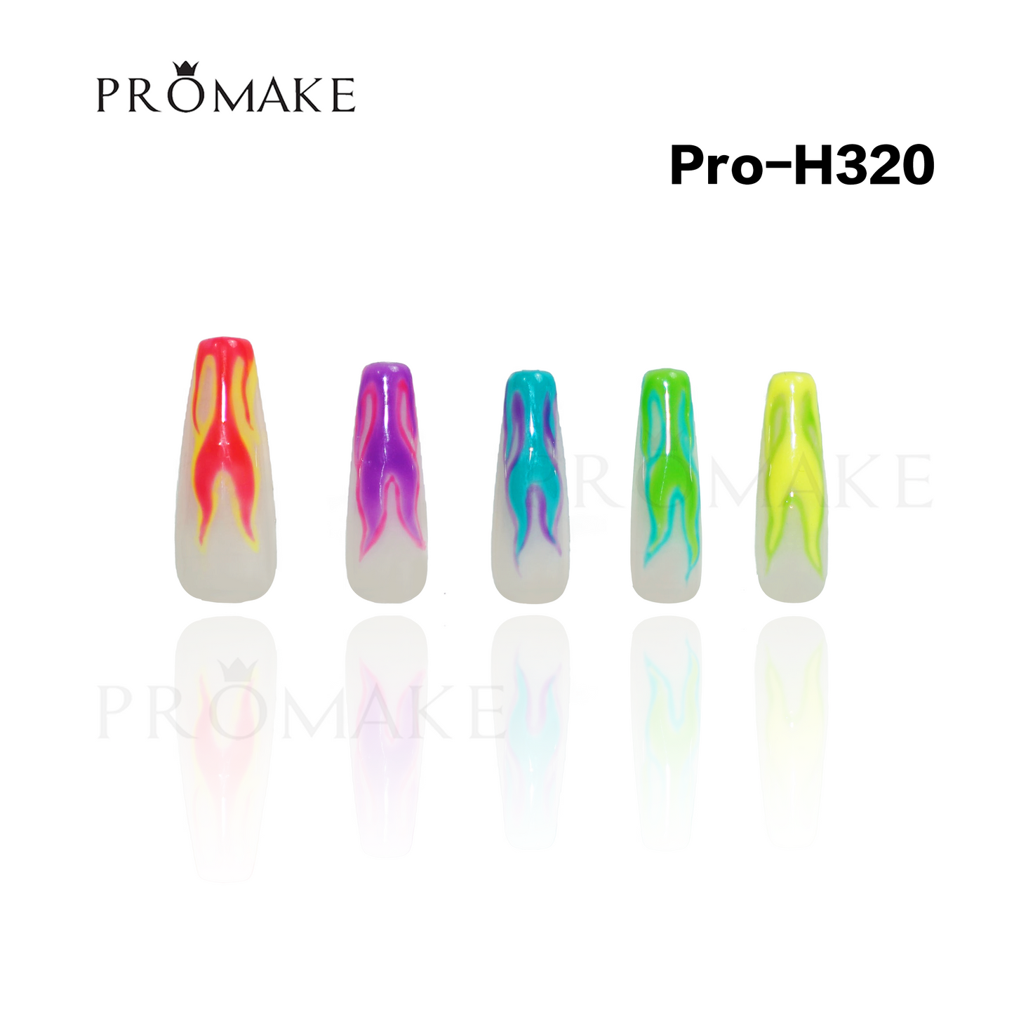 Promake Luxury - Long length - H307-H330 - Custom Handmade Press On Nails 10PCS Reuseable Nails wtih Nail tools