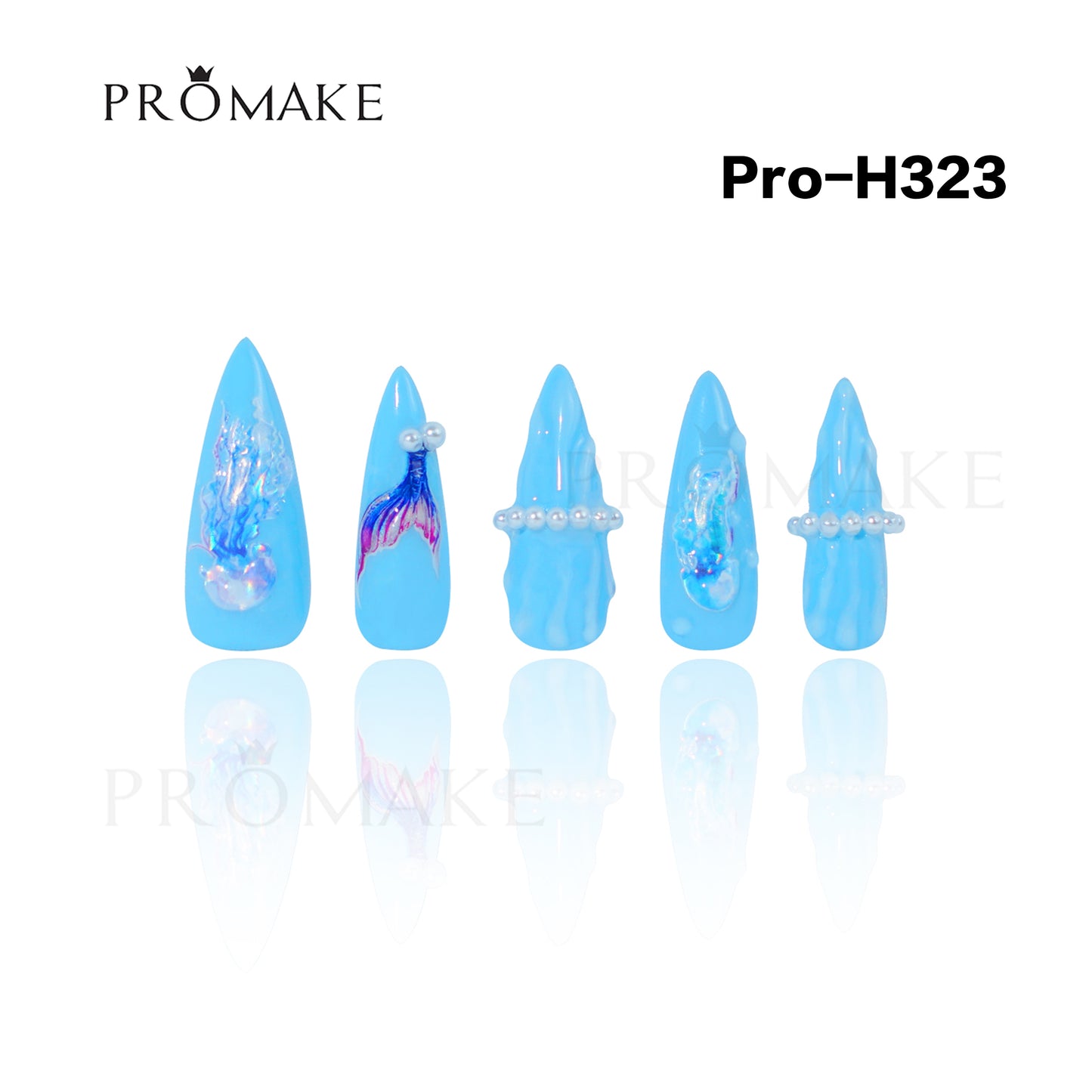 Promake Luxury - Long length - H307-H330 - Custom Handmade Press On Nails 10PCS Reuseable Nails wtih Nail tools