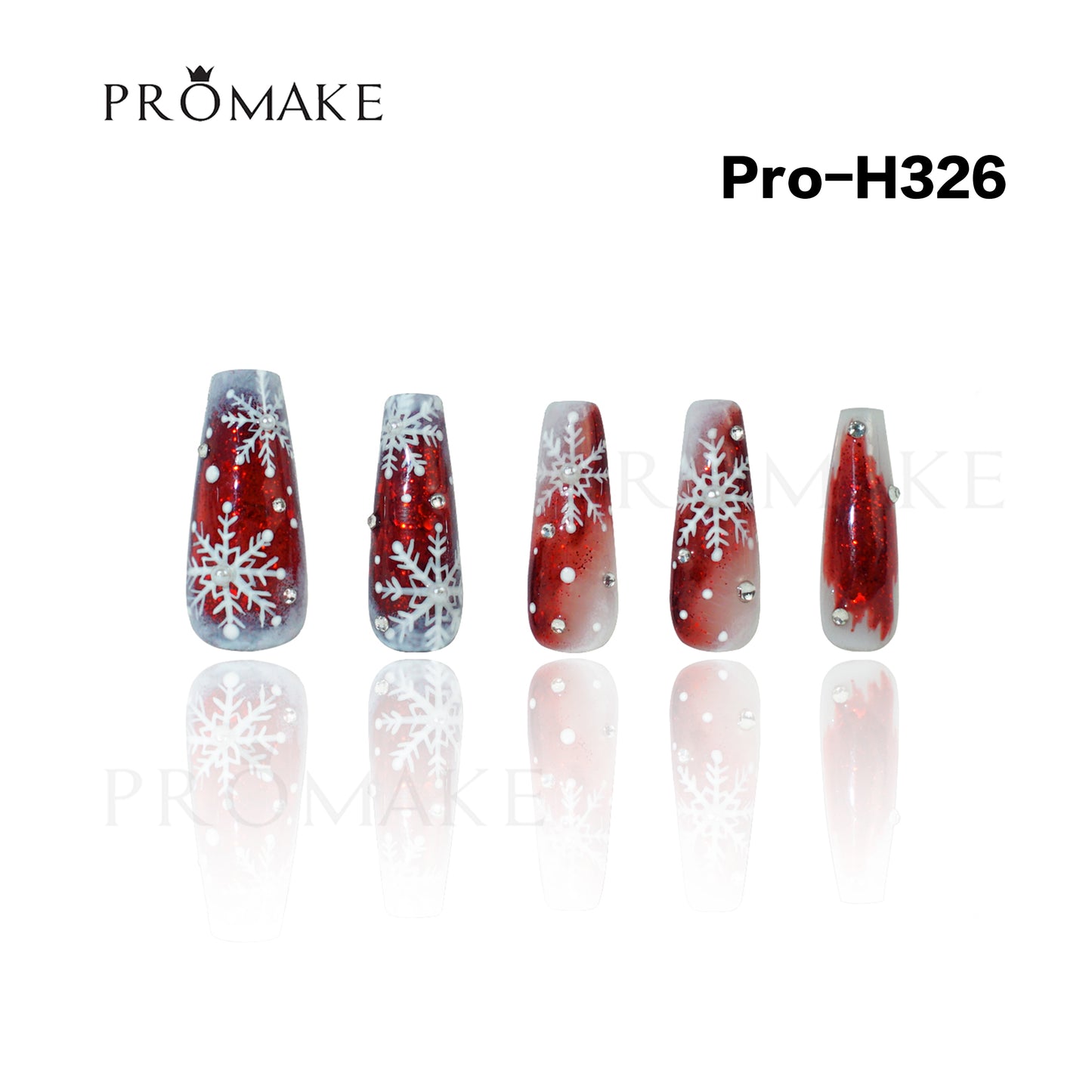 Promake Luxury - Long length - H307-H330 - Custom Handmade Press On Nails 10PCS Reuseable Nails wtih Nail tools