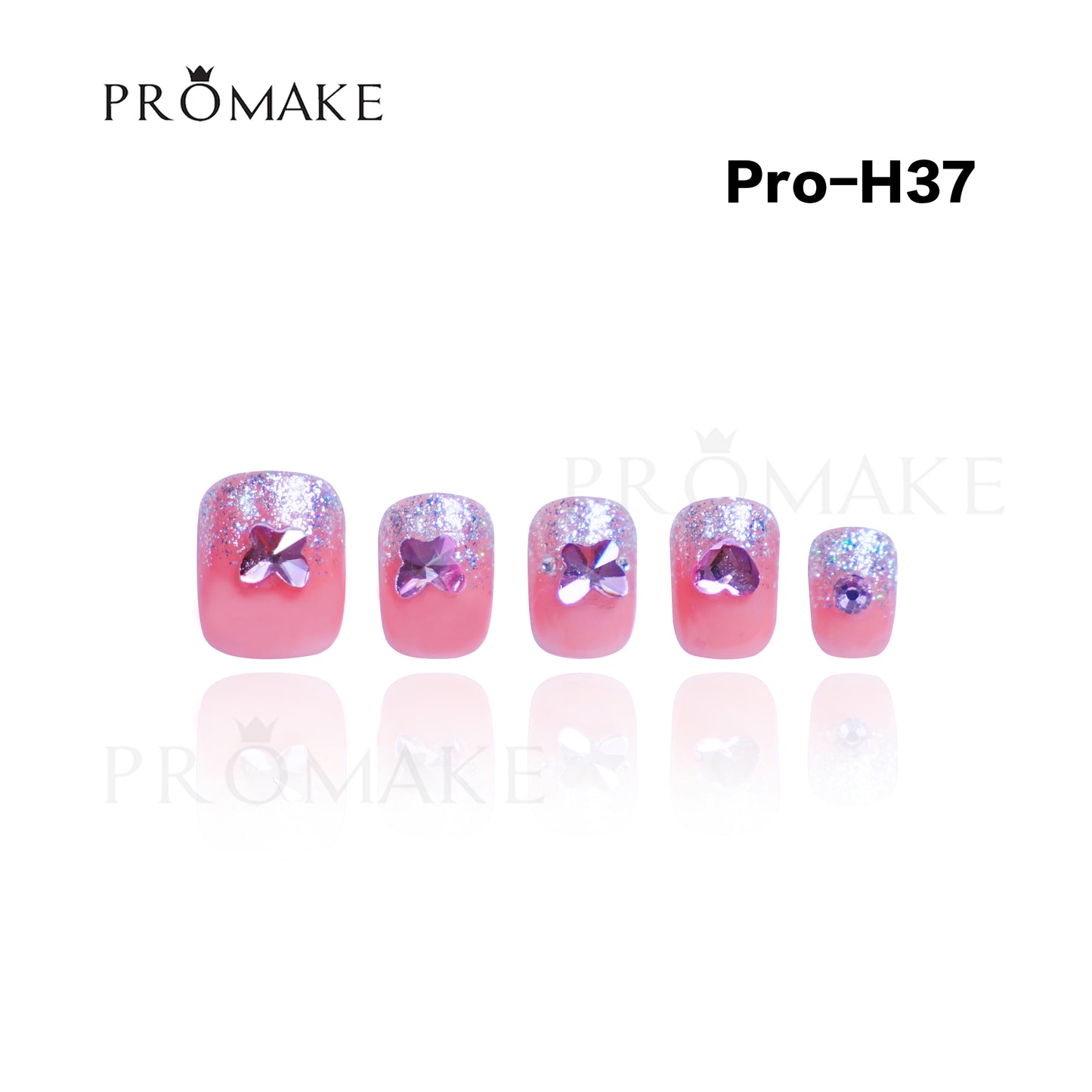 Promake Luxury - Short Length H20-H55 - Handmade Press On Nails Reusable 10PCS