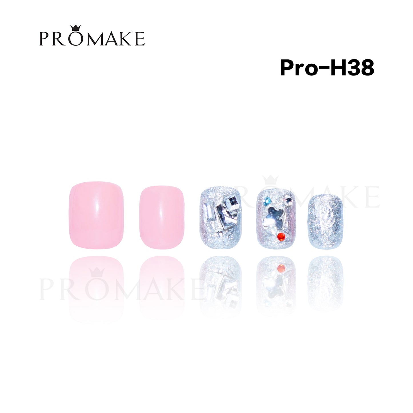 Promake Luxury - Short Length H20-H55 - Handmade Press On Nails Reusable 10PCS