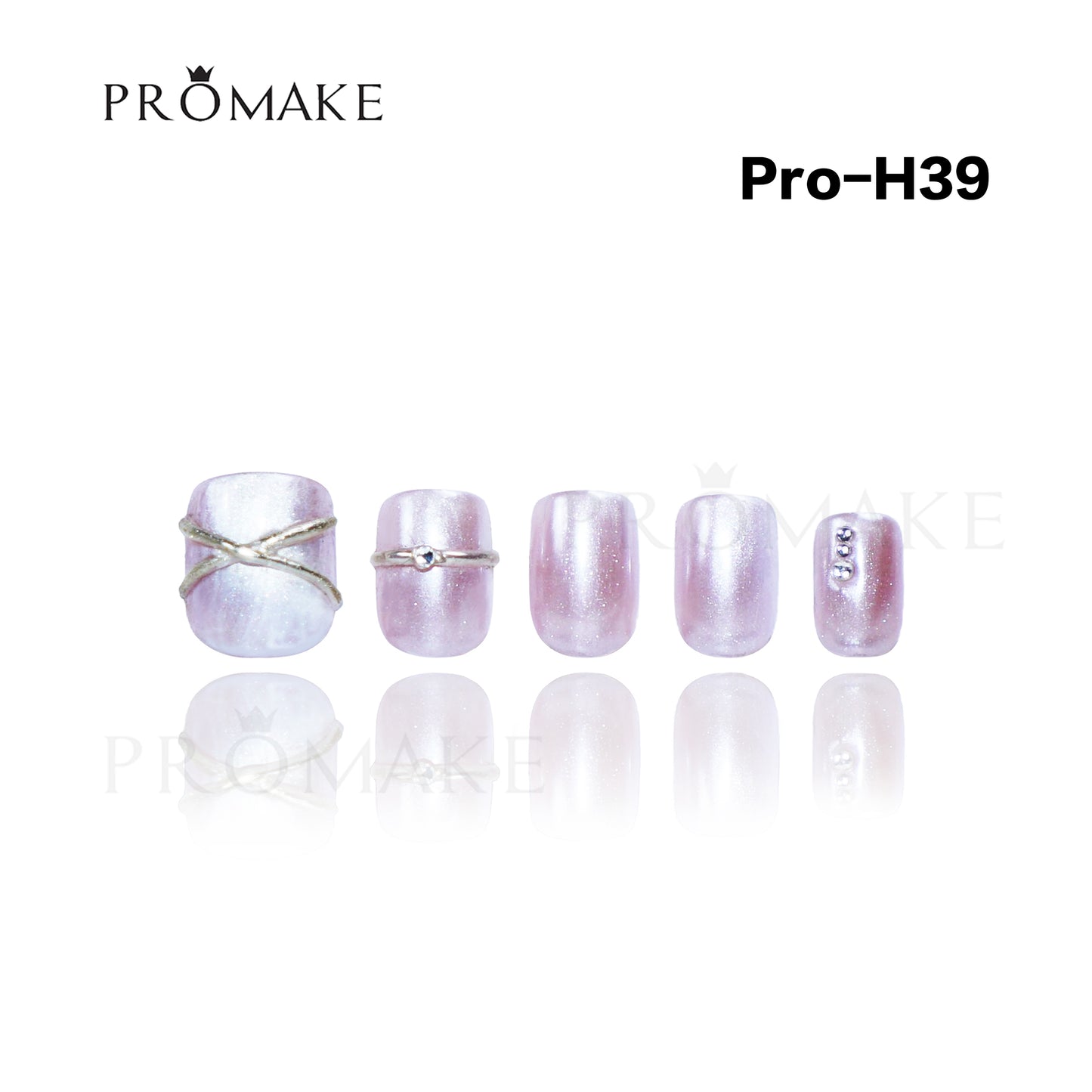 Promake Luxury - Short Length H20-H55 - Handmade Press On Nails Reusable 10PCS