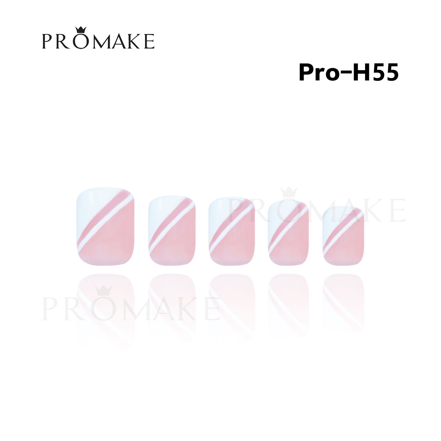 Promake Luxury - Short Length H20-H55 - Handmade Press On Nails Reusable 10PCS