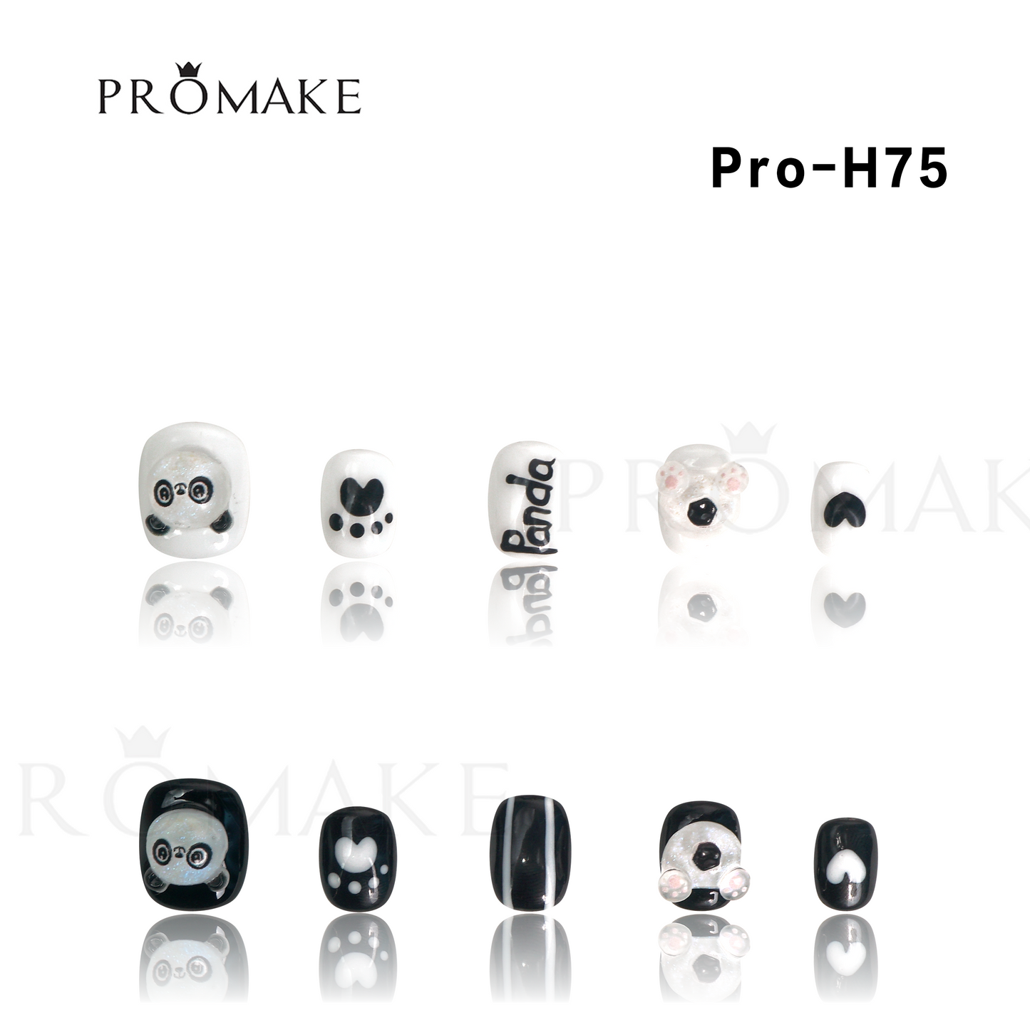 Promake Luxury - Short Length H61-H80 - Handmade Press On Nails Reusable 10PCS