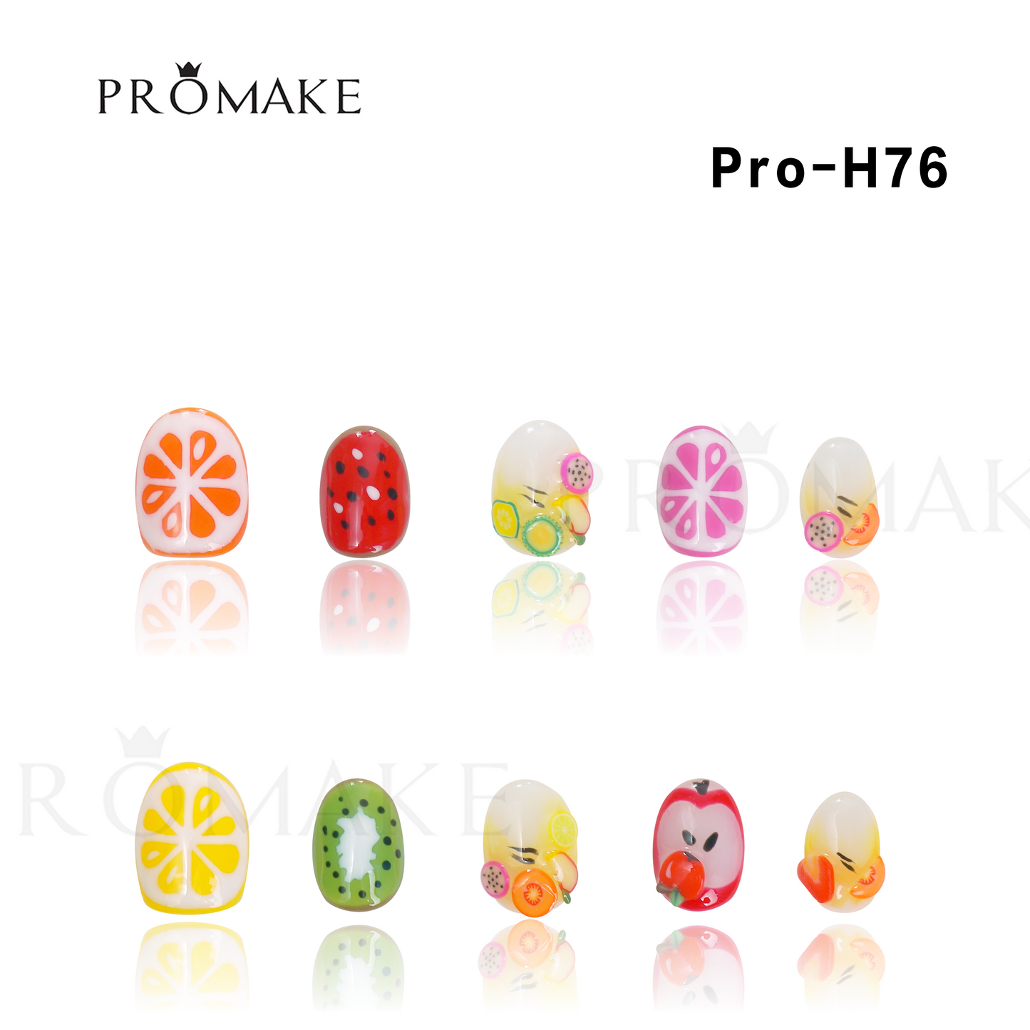 Promake Luxury - Short Length H61-H80 - Handmade Press On Nails Reusable 10PCS